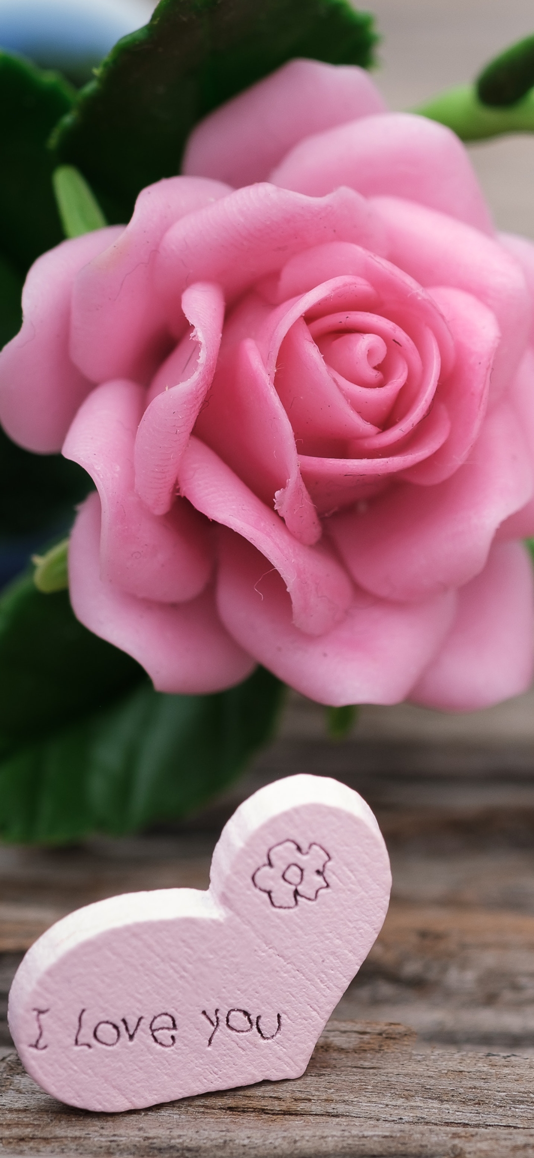 Download mobile wallpaper Flower, Heart, Man Made, Pink Rose for free.