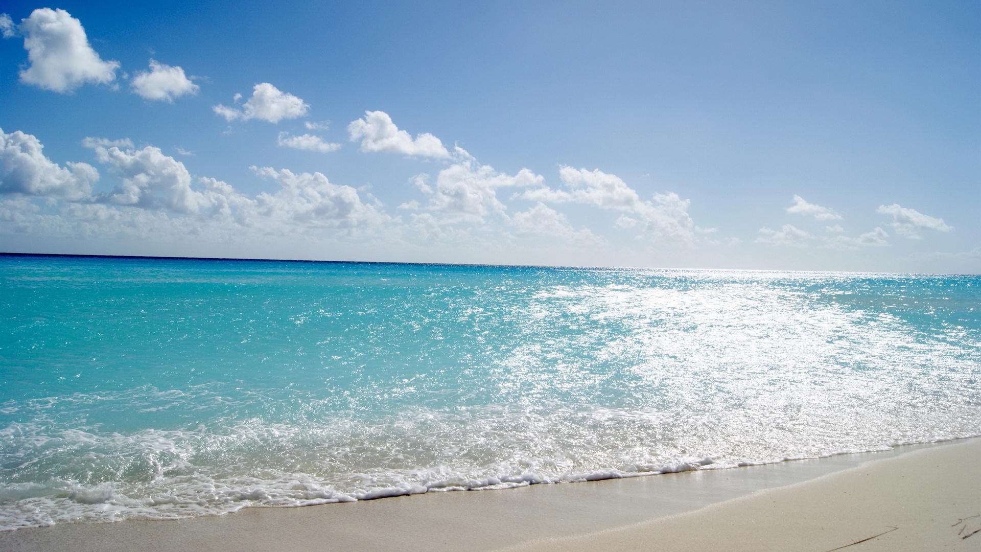 Free download wallpaper Landscape, Sea, Clouds, Sand, Beach on your PC desktop