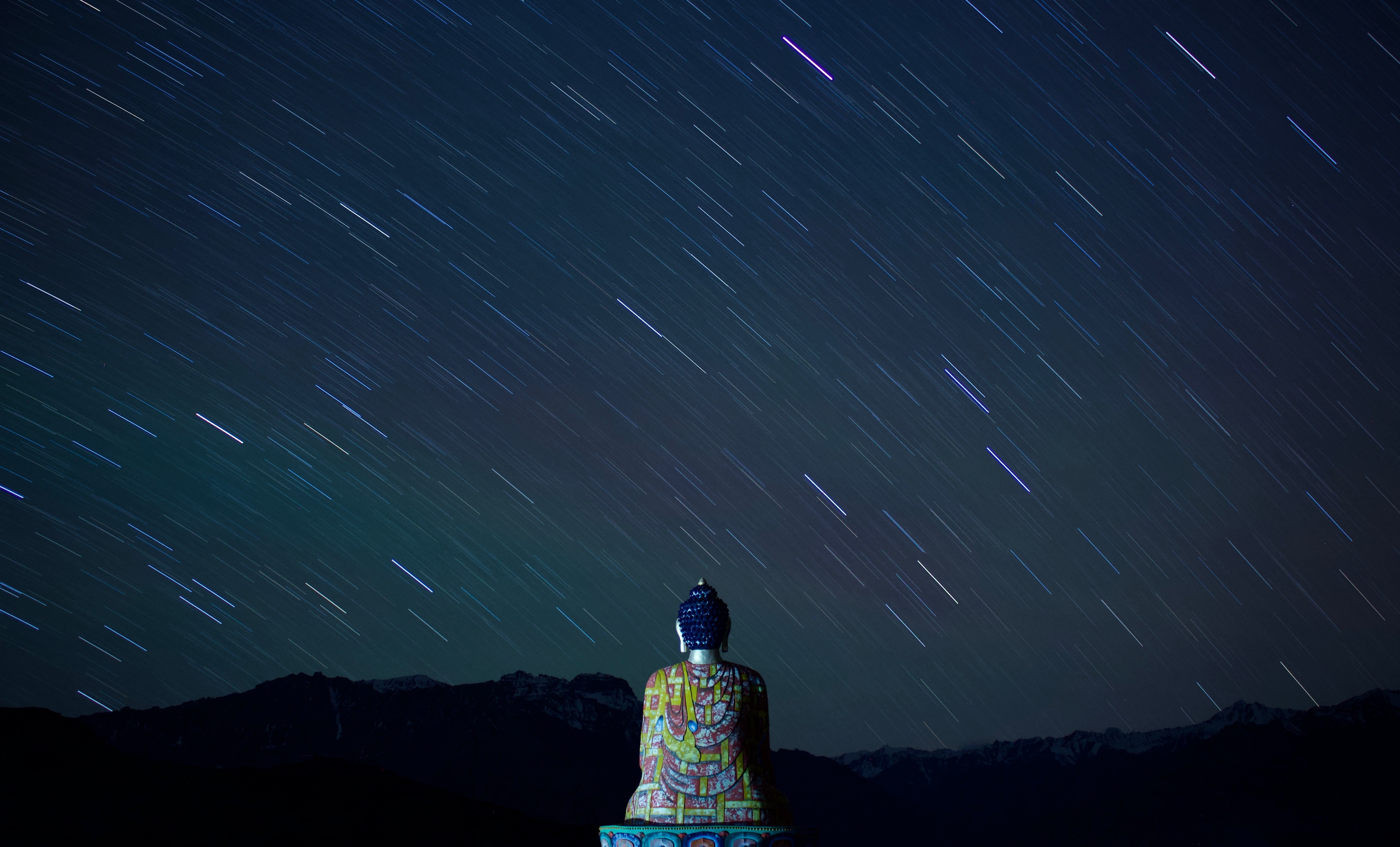 50577 скачать картинку будда, ночь, разное, звездное небо, статуя, буддизм - обои и заставки бесплатно