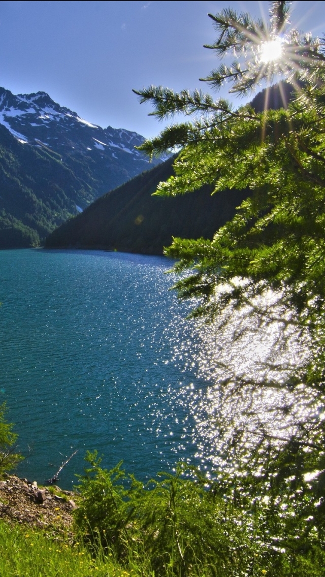 Descarga gratuita de fondo de pantalla para móvil de Lagos, Montaña, Lago, Árbol, Tierra/naturaleza.