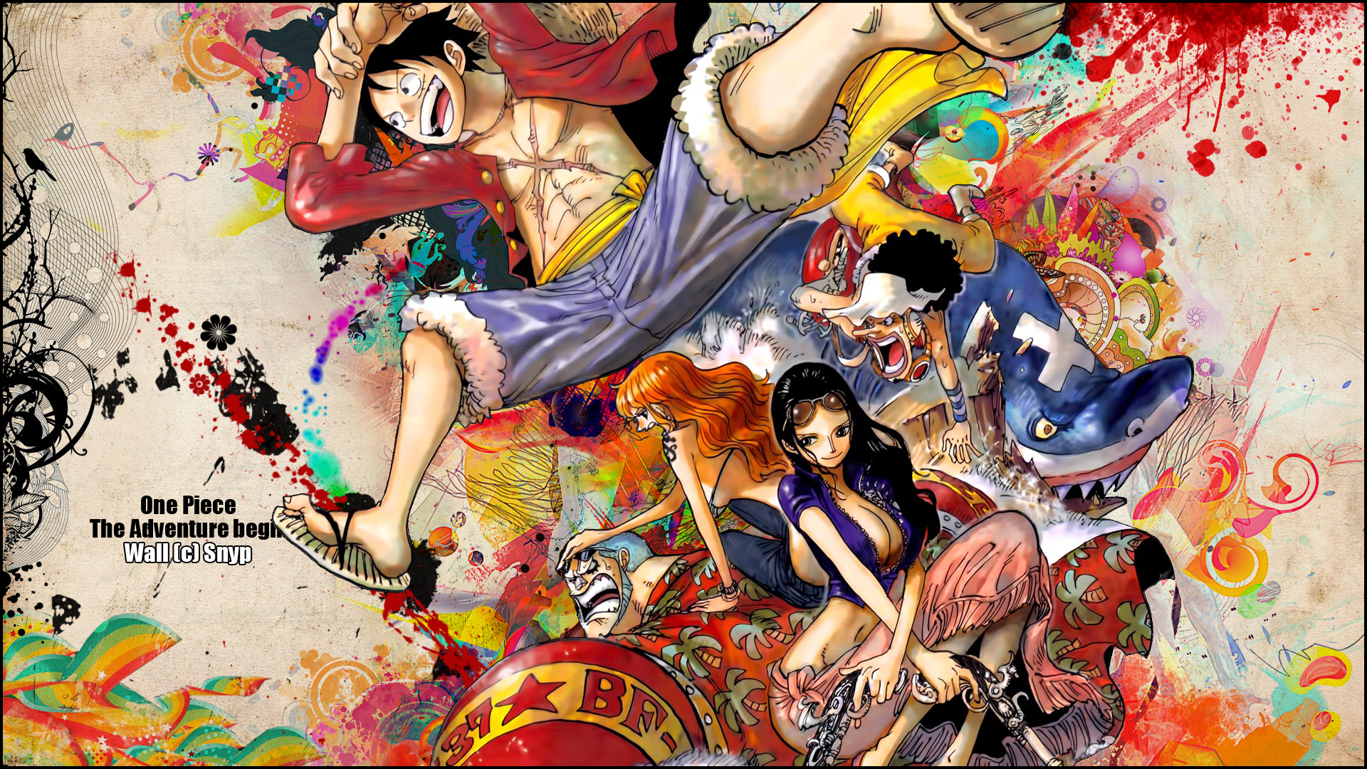 Handy-Wallpaper Animes, One Piece, Lysop (One Piece), Affe D Luffy, Nami (Einteiler), Nico Robin, Franky (Einteiler) kostenlos herunterladen.