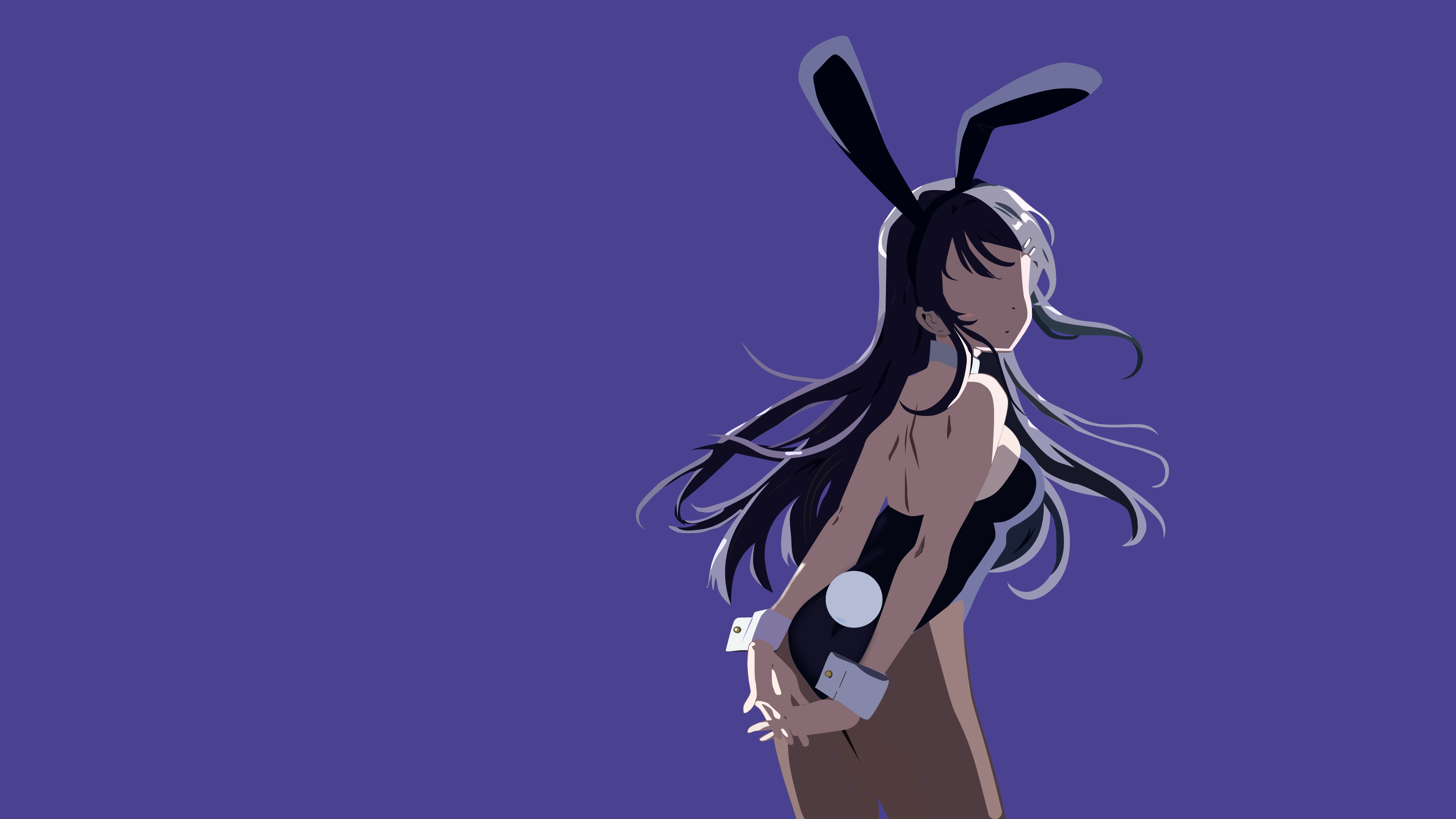 911317 Bild herunterladen animes, rascal does not dream of bunny girl senpai, hasenohren, lange haare, mai sakurajima, minimalistisch, lila haare - Hintergrundbilder und Bildschirmschoner kostenlos