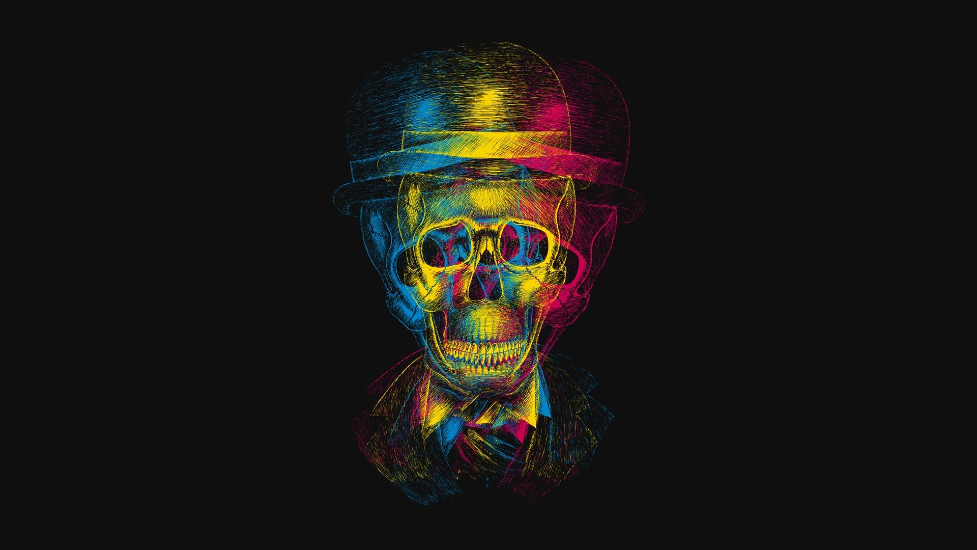 Free download wallpaper Dark, Skull, Psychedelic on your PC desktop