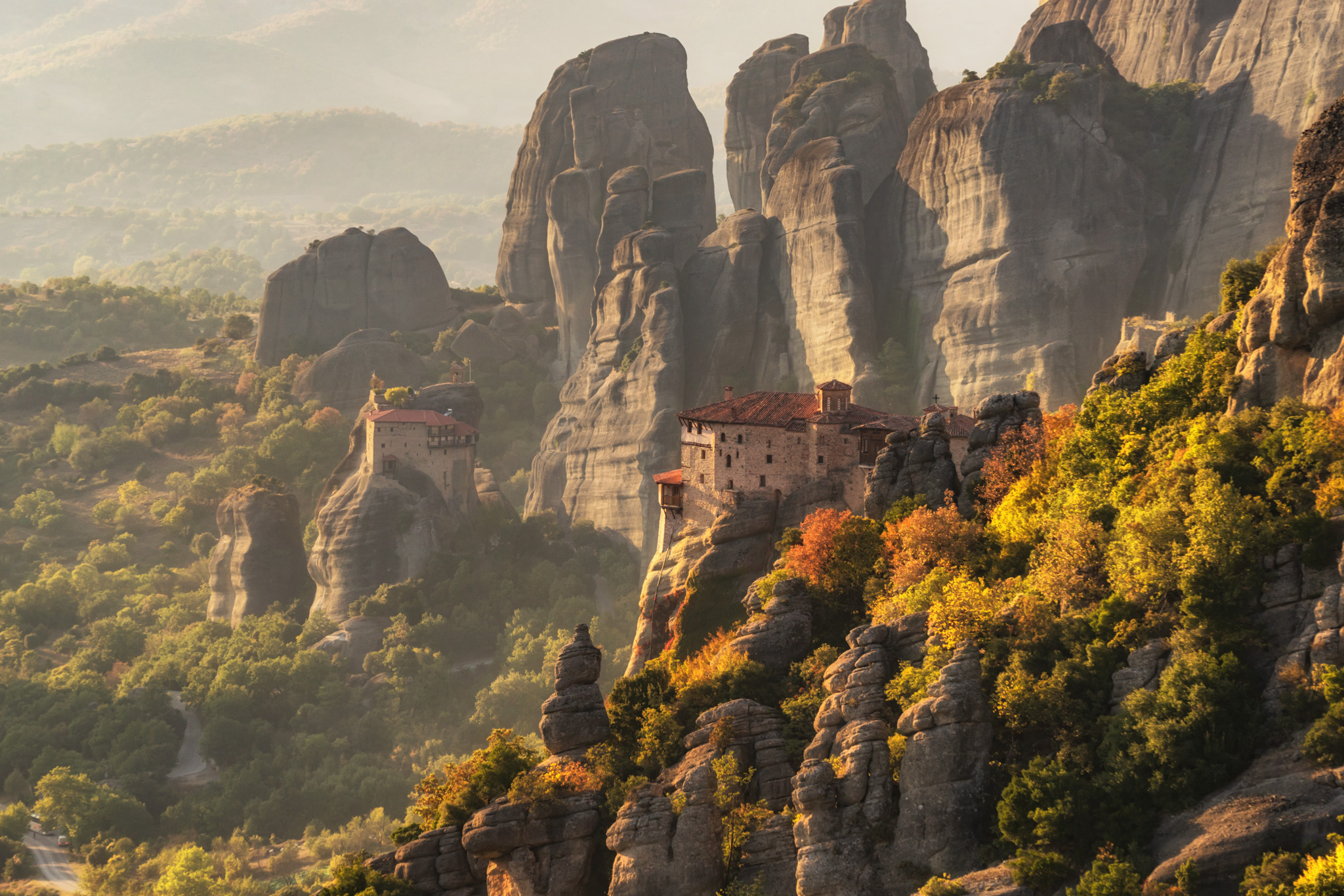 Download mobile wallpaper Cliff, Meteora, Religious for free.