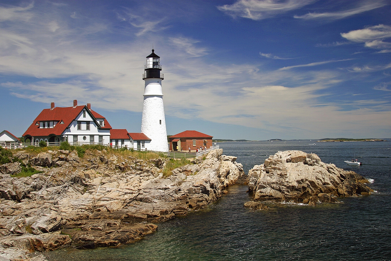 Download mobile wallpaper Lighthouse, Maine, Man Made for free.