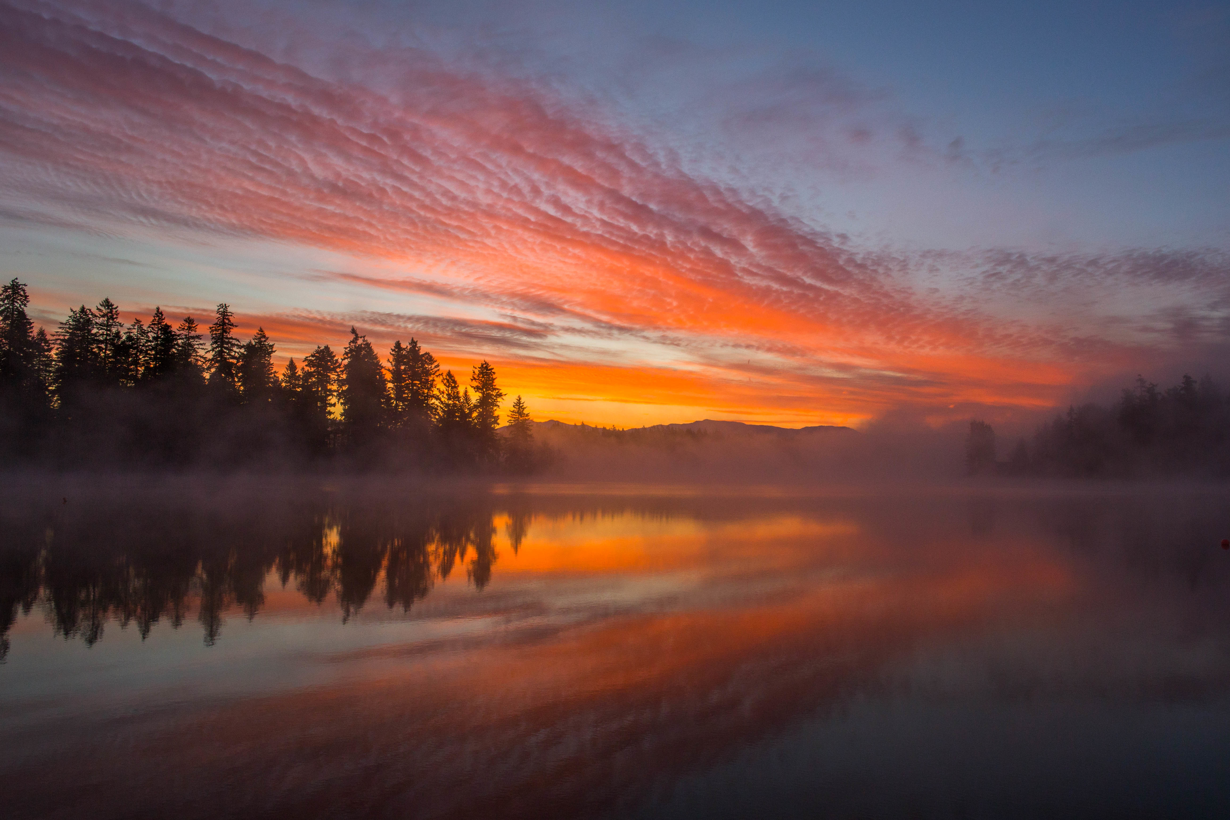 Descarga gratuita de fondo de pantalla para móvil de Naturaleza, Cielo, Lago, Atardecer, Tierra/naturaleza, Reflejo.