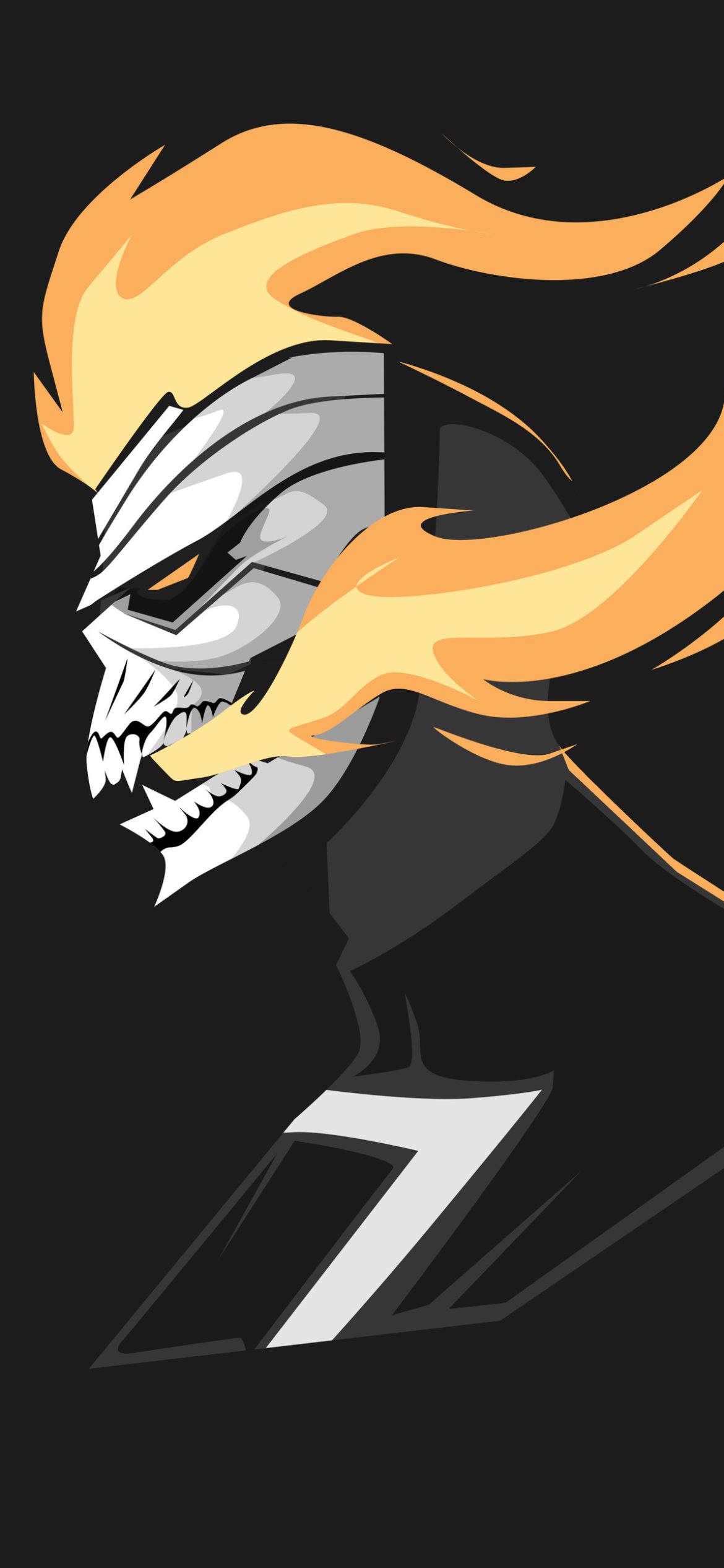 Download mobile wallpaper Fire, Ghost Rider, Teeth, Skull, Comics, Minimalist for free.