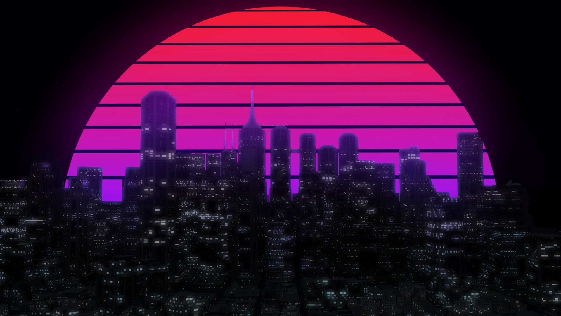retro wave, artistic, city, synthwave