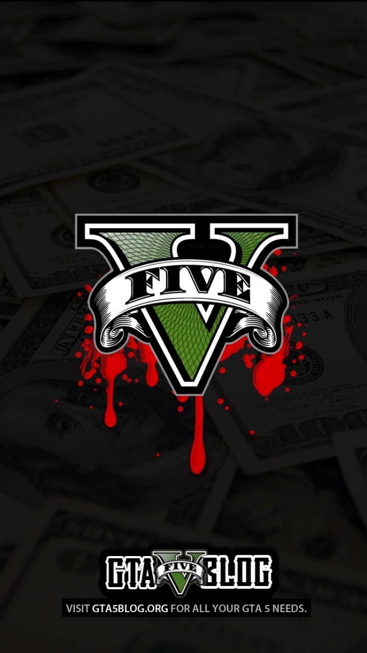 Завантажити шпалери Логотип Grand Theft Auto V на телефон безкоштовно