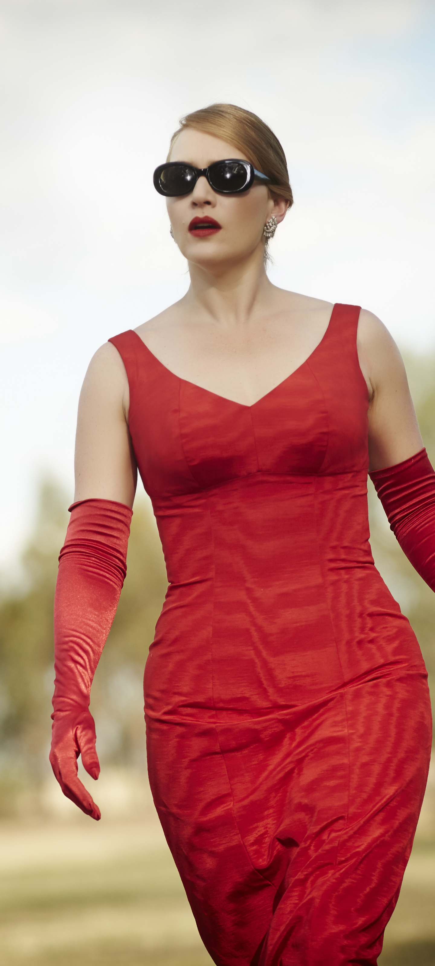 Download mobile wallpaper Sunglasses, Movie, Red Dress, Kate Winslet, The Dressmaker for free.