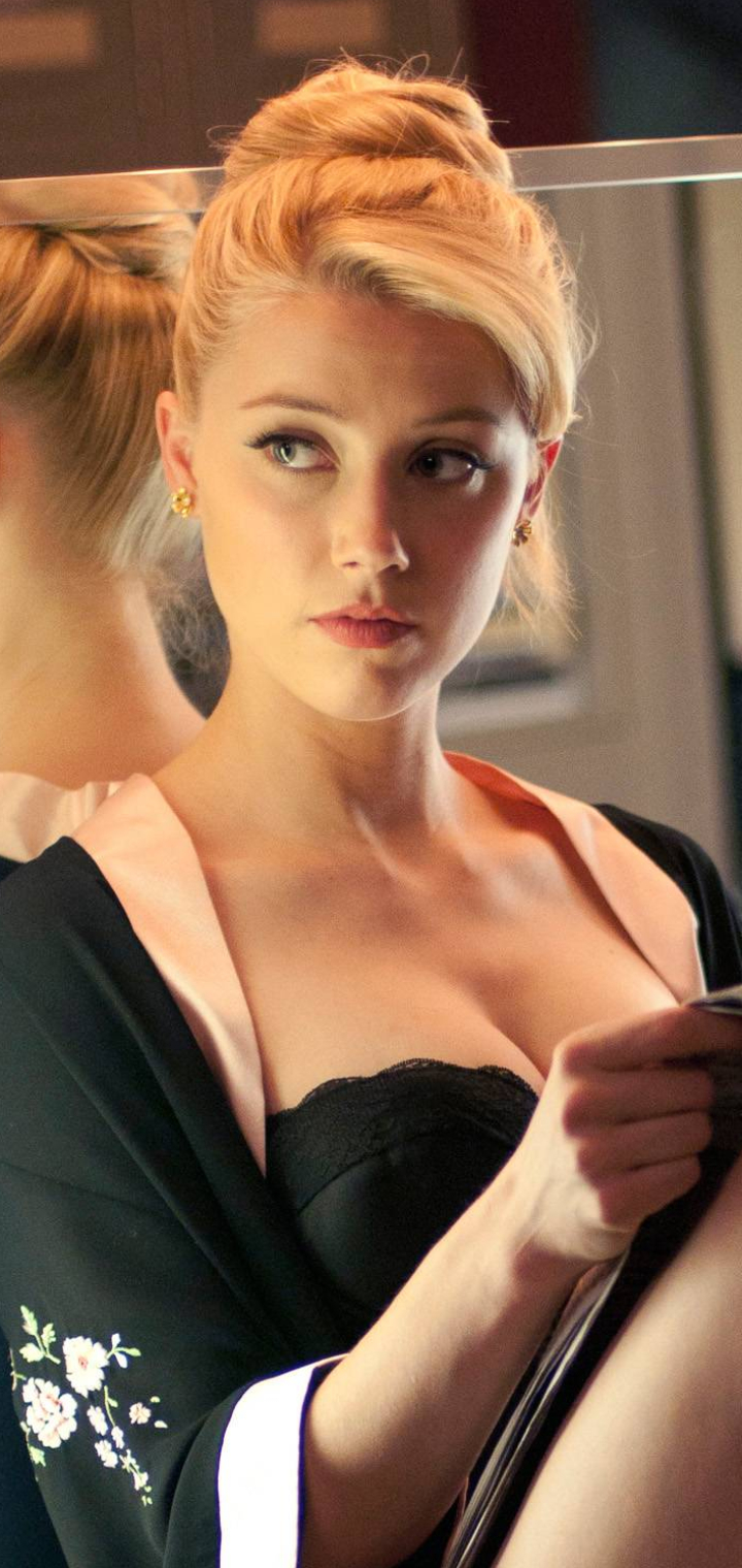 Download mobile wallpaper Blonde, American, Celebrity, Actress, Amber Heard for free.