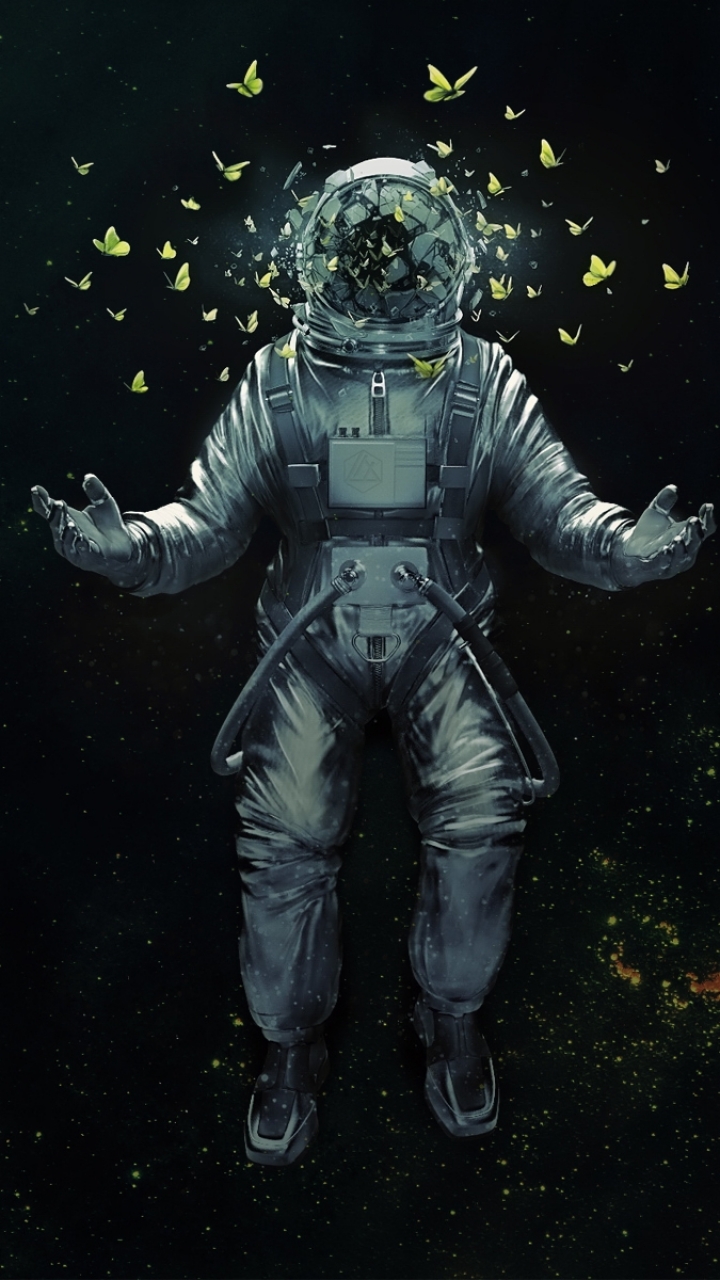 Download mobile wallpaper Stars, Butterfly, Space, Sci Fi, Astronaut for free.