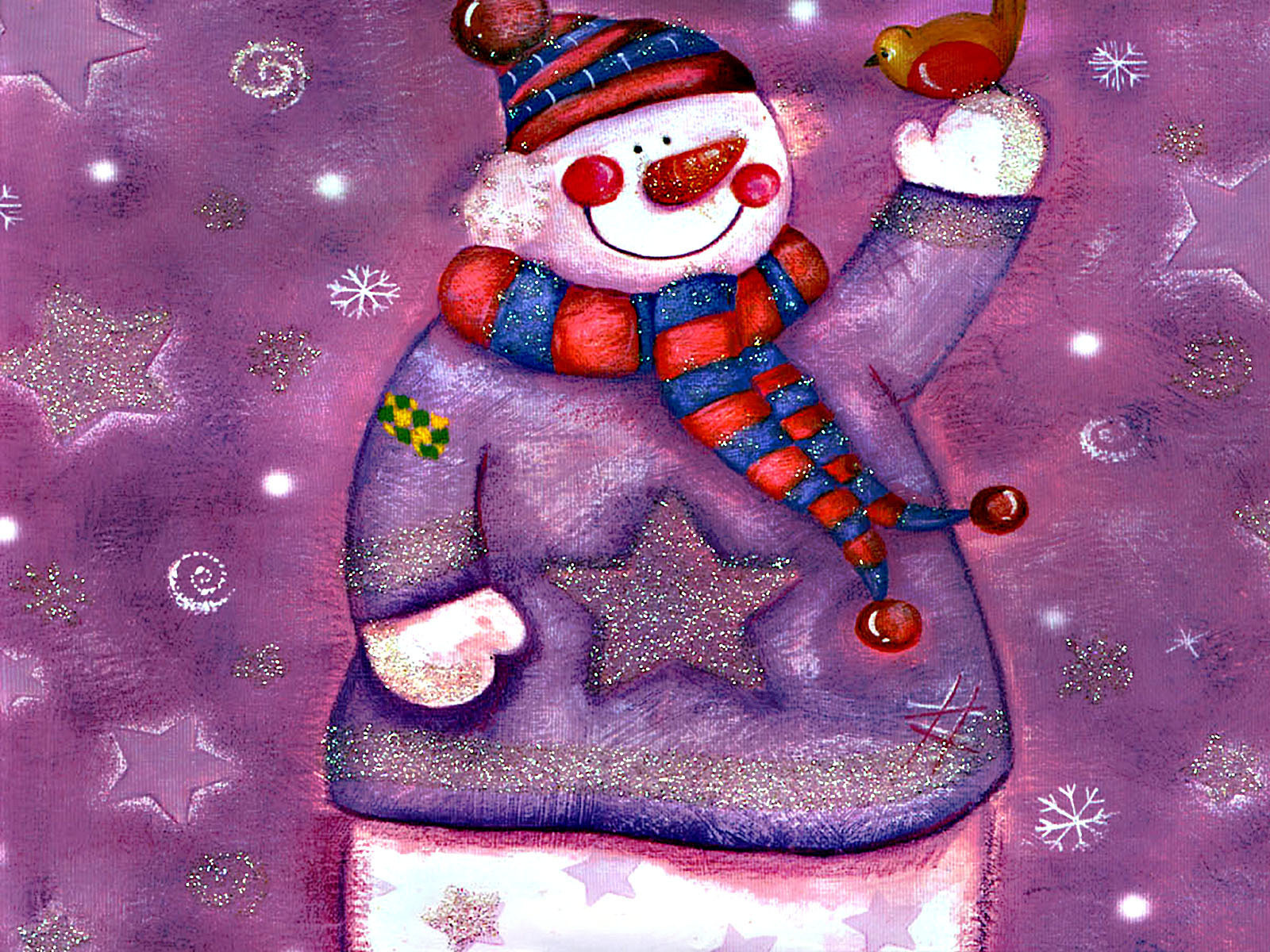 Скачать картинку Рождество, Снеговик, Художественные в телефон бесплатно.