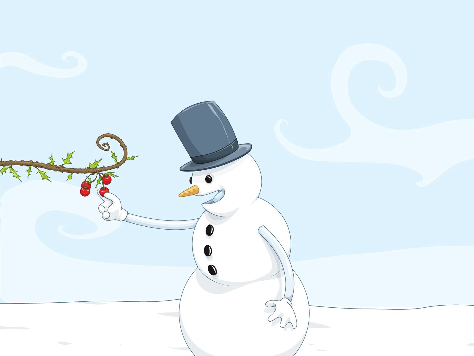 Скачать картинку Снеговик, Снег, Еда, Арт, Рисунок в телефон бесплатно.