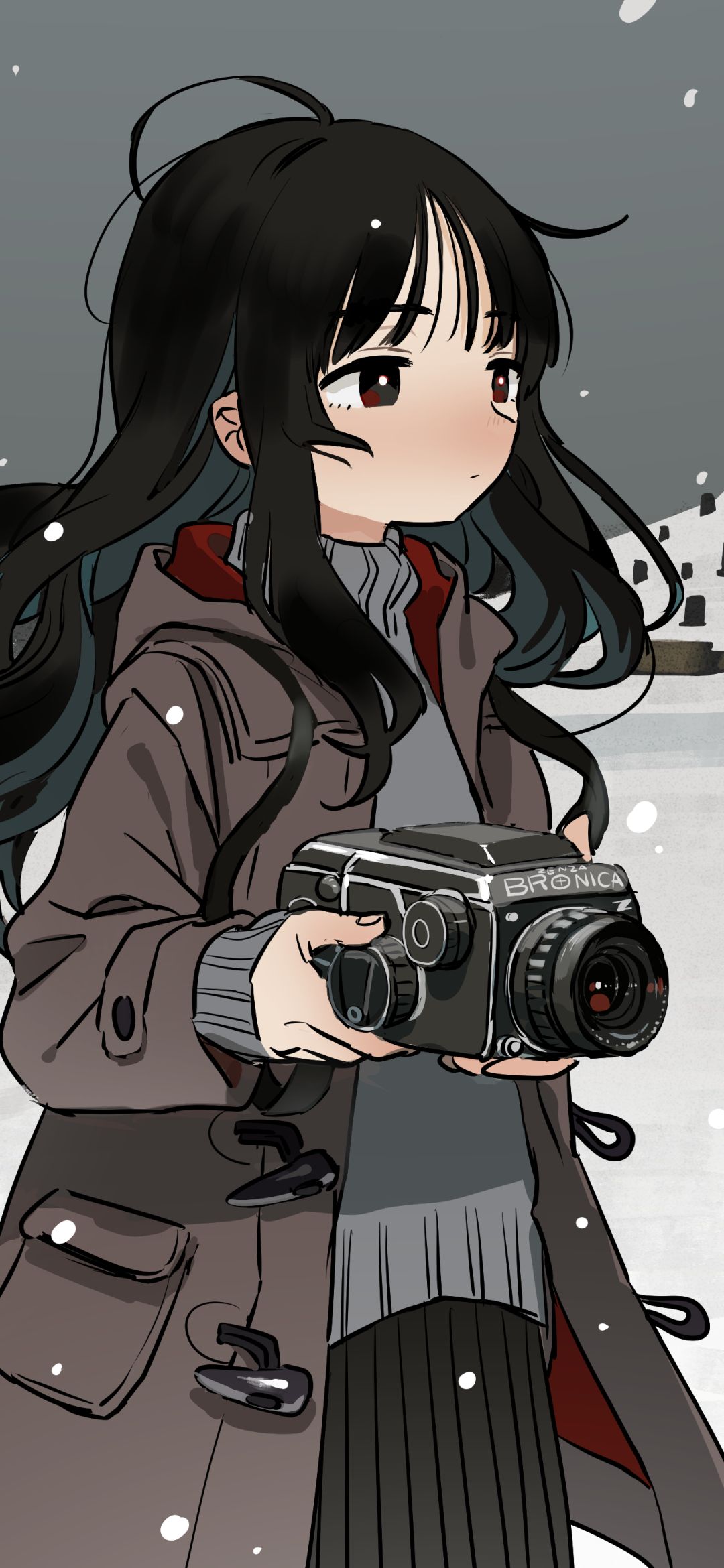 Download mobile wallpaper Anime, Camera, Original, Long Hair for free.
