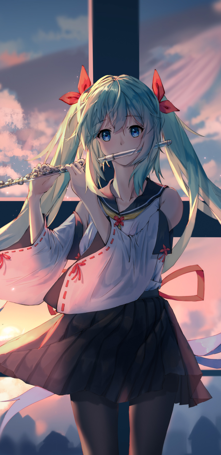 Handy-Wallpaper Vocaloid, Blaue Haare, Hatsune Miku, Animes, Lange Haare kostenlos herunterladen.