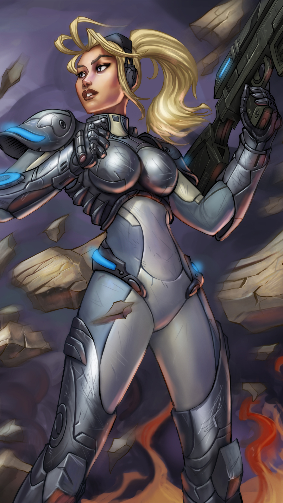 Download mobile wallpaper Weapon, Blonde, Video Game, Woman Warrior, Heroes Of The Storm, Nova Terra for free.