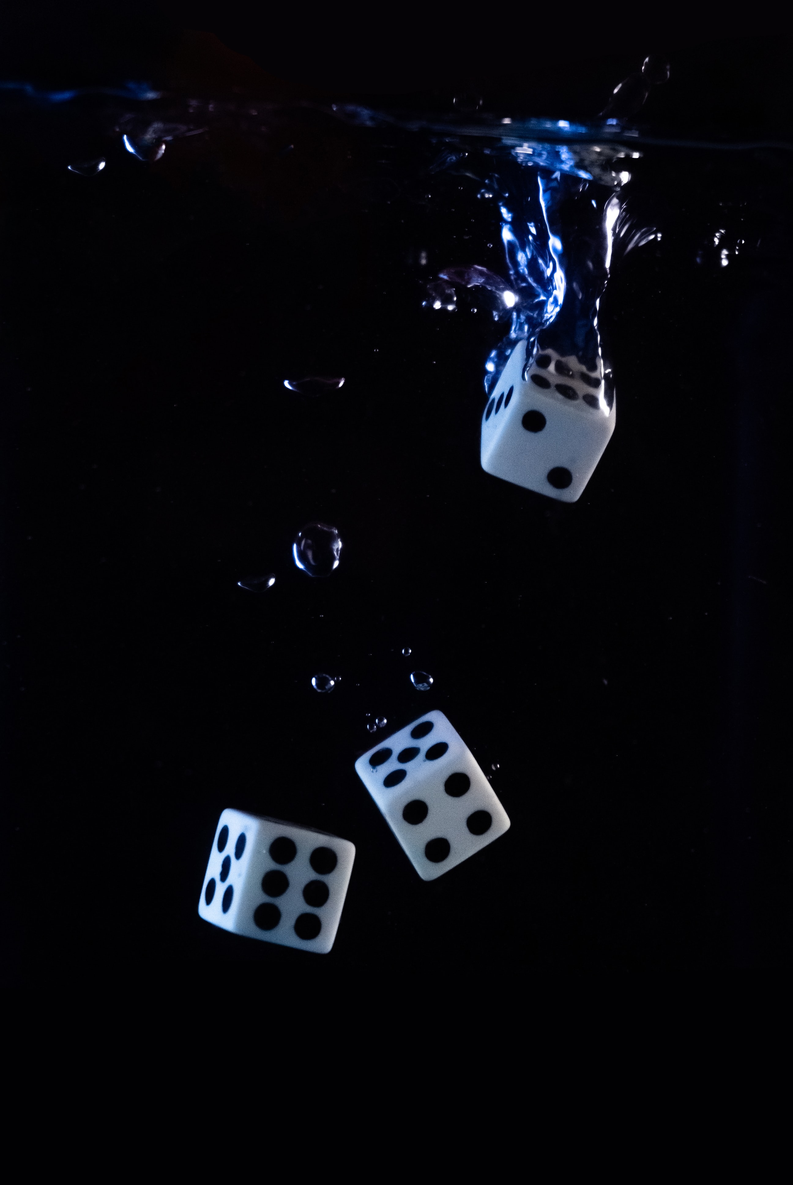 dice, splash, cubes, water, bubbles, miscellanea, miscellaneous