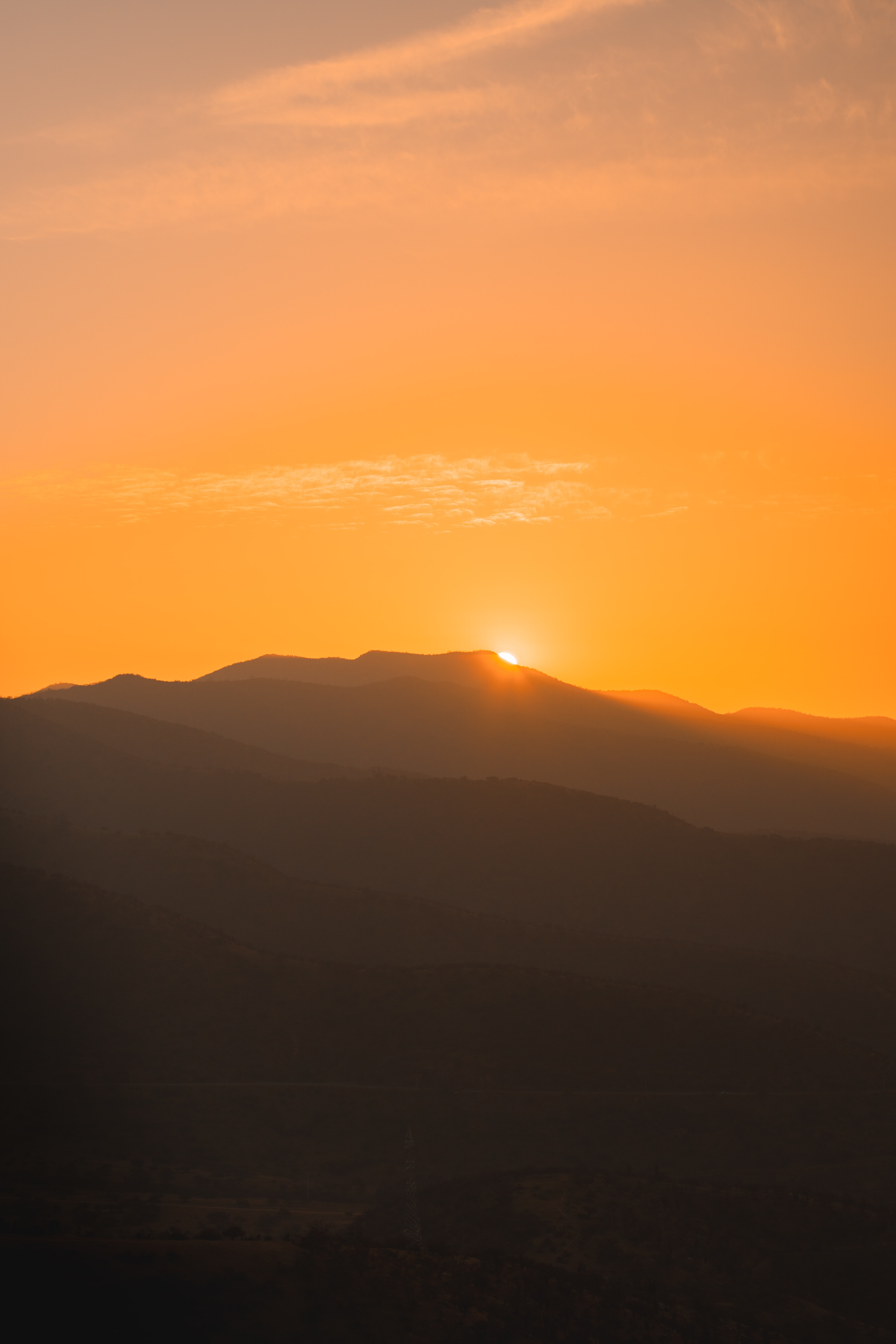 Laden Sie das Sky, Mountains, Dahl, Distanz, Senke, Tal, Natur, Sunset-Bild kostenlos auf Ihren PC-Desktop herunter