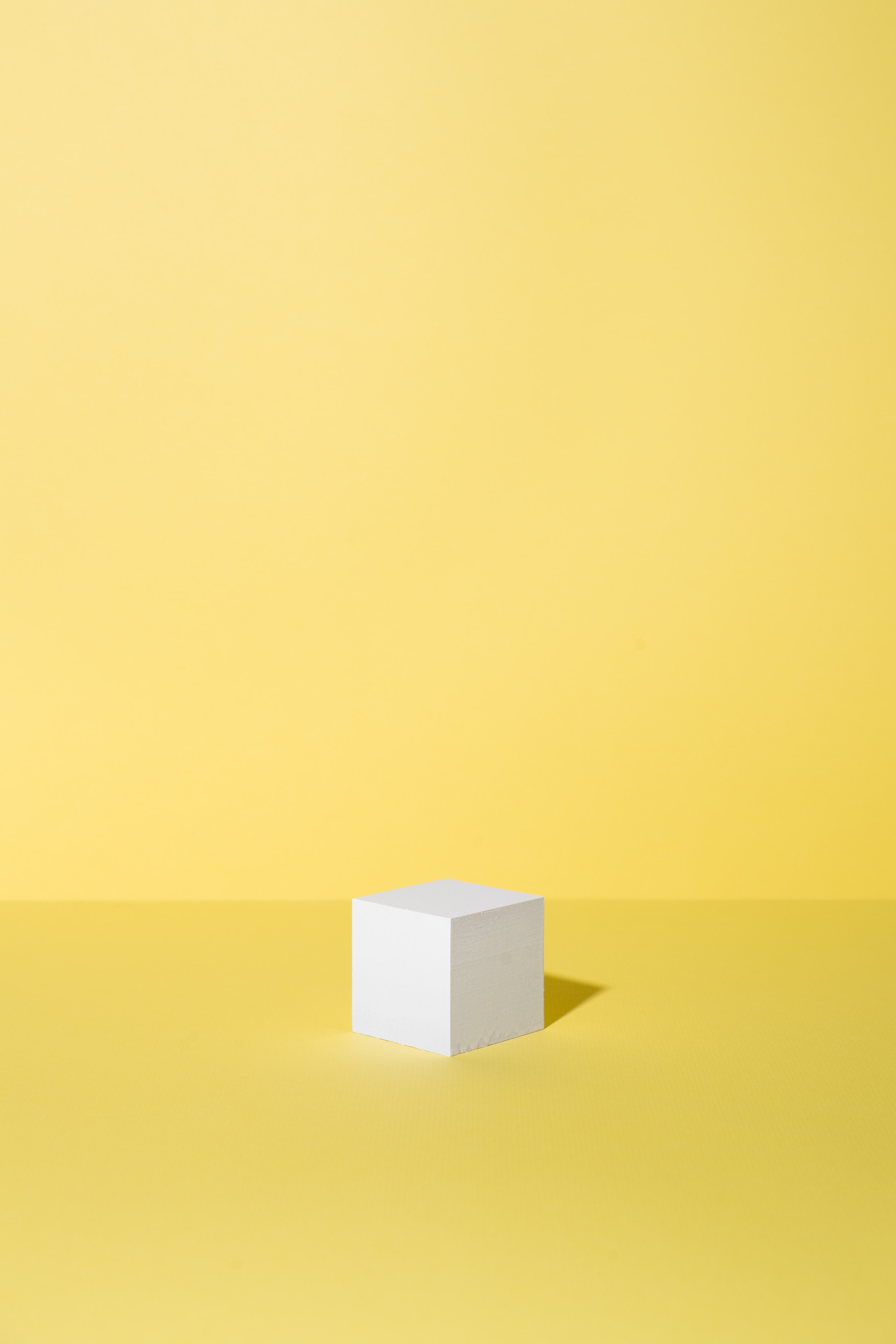 Mobile wallpaper minimalism, cube, yellow, figure