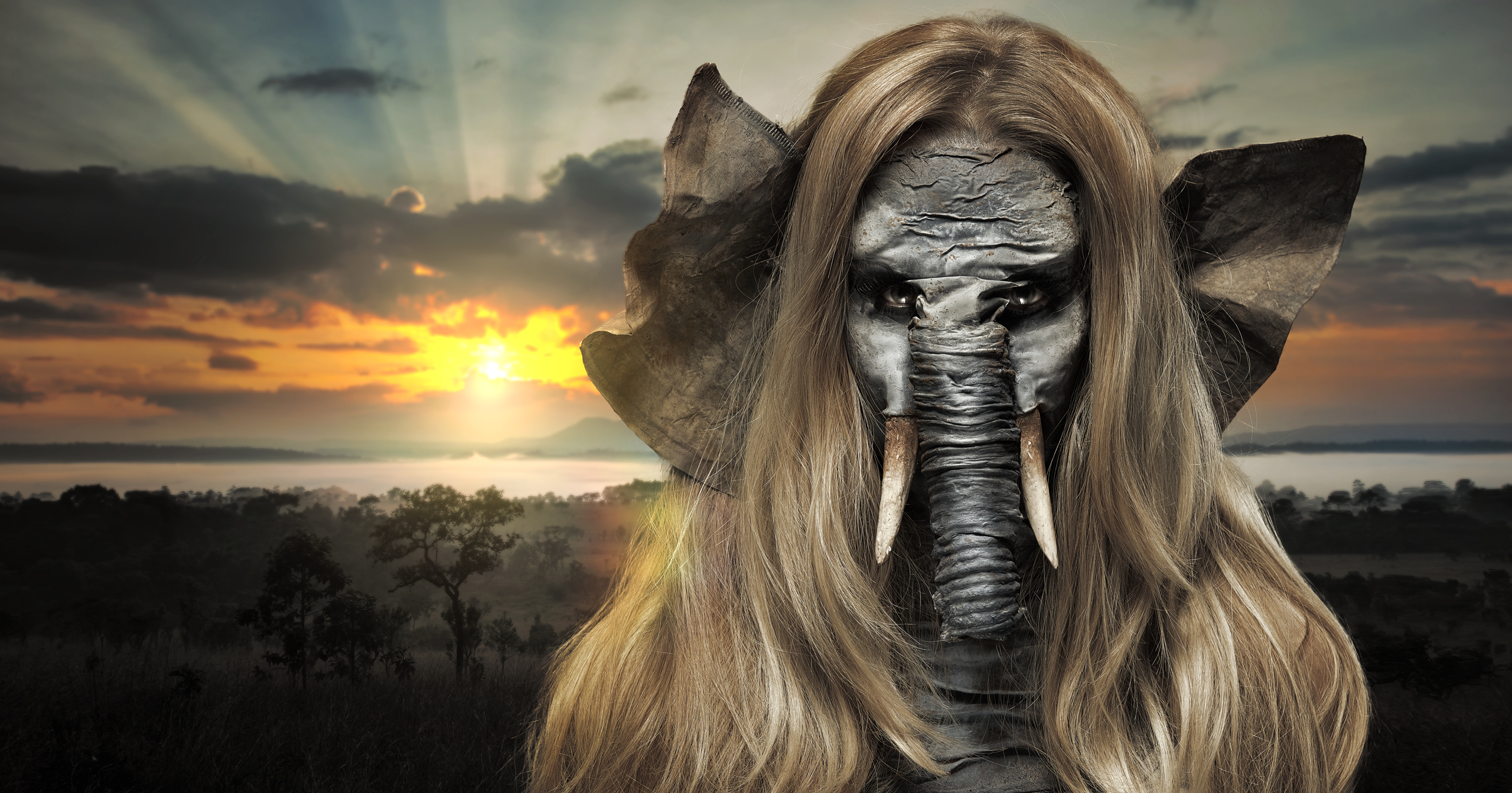Download mobile wallpaper Alien, Dark, Creature, Elephant for free.