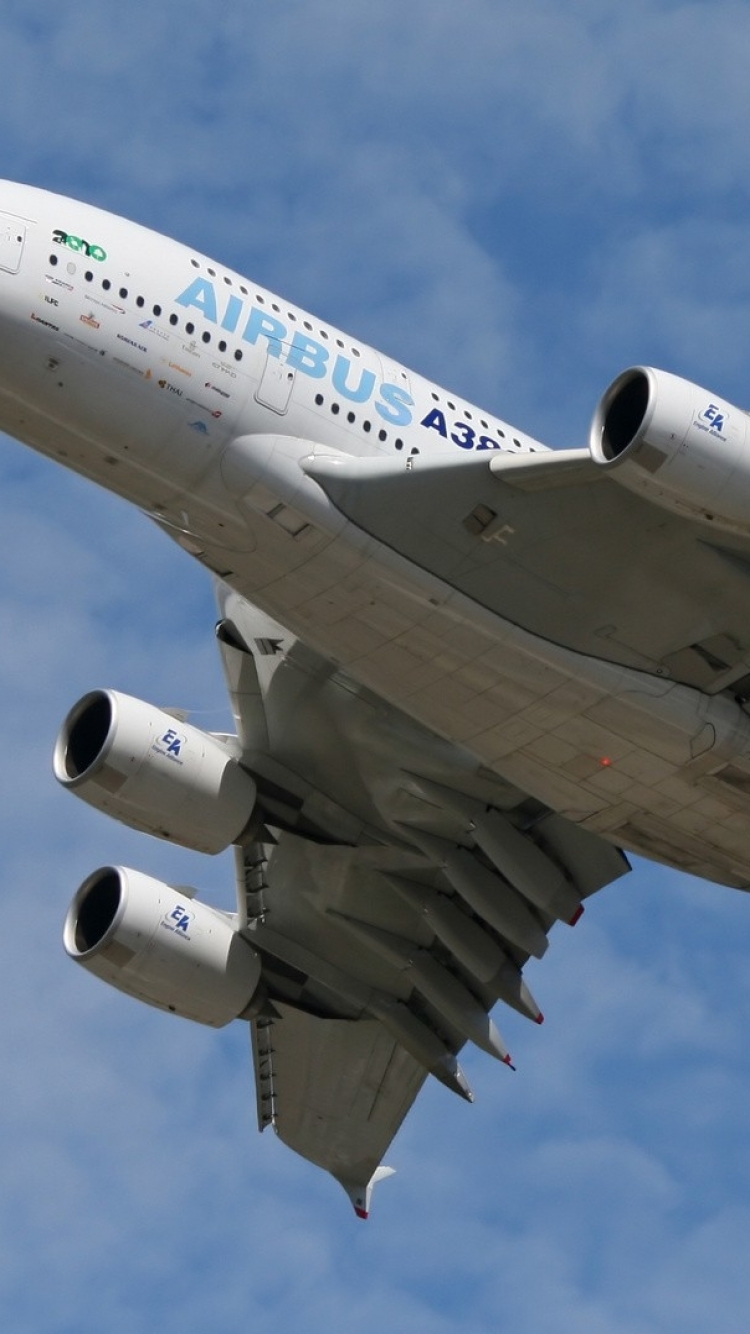 Handy-Wallpaper Flugzeug, Fahrzeuge, Airbus A380 kostenlos herunterladen.