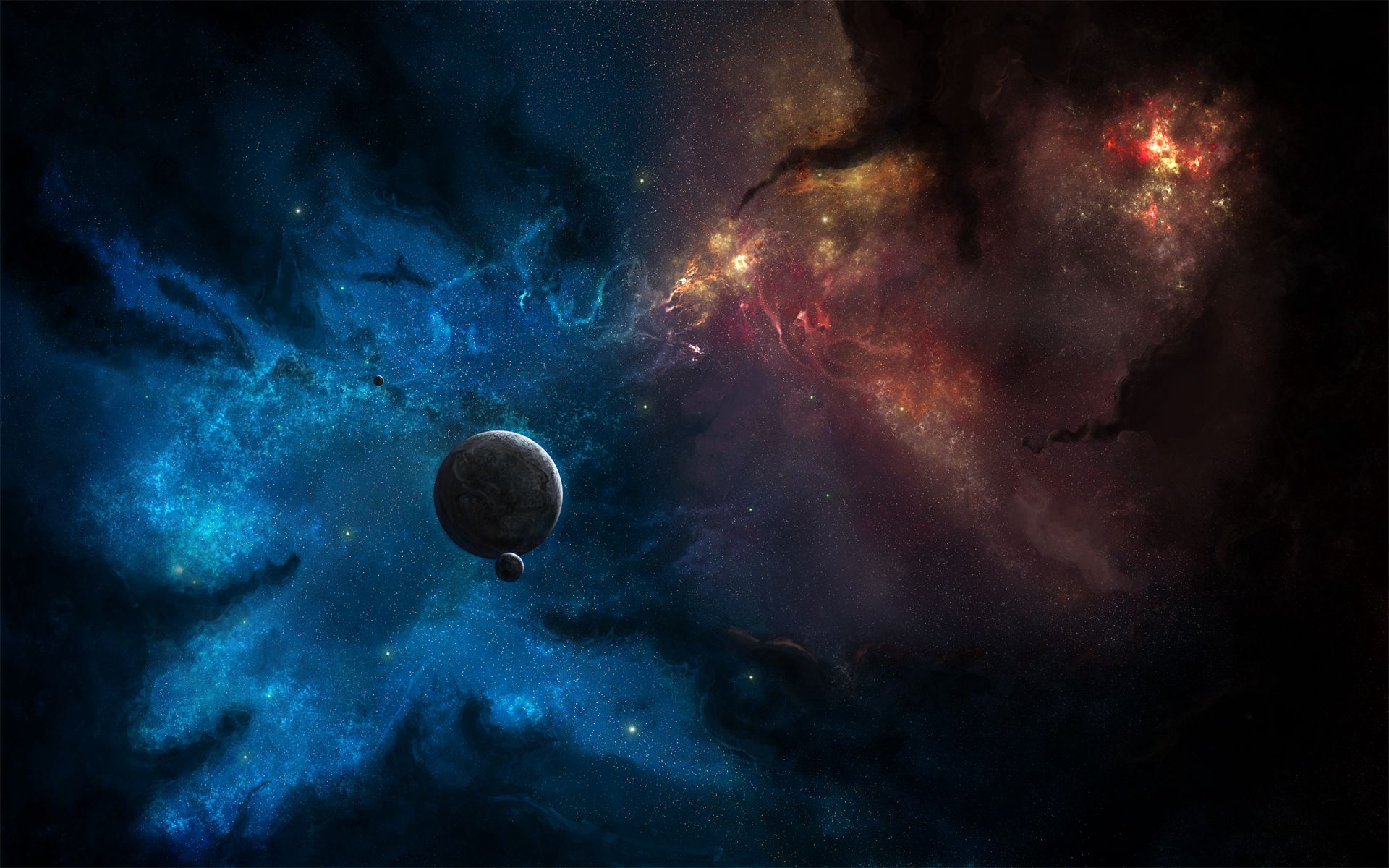 stars, universe, planets, flash, outbreaks HD for desktop 1080p