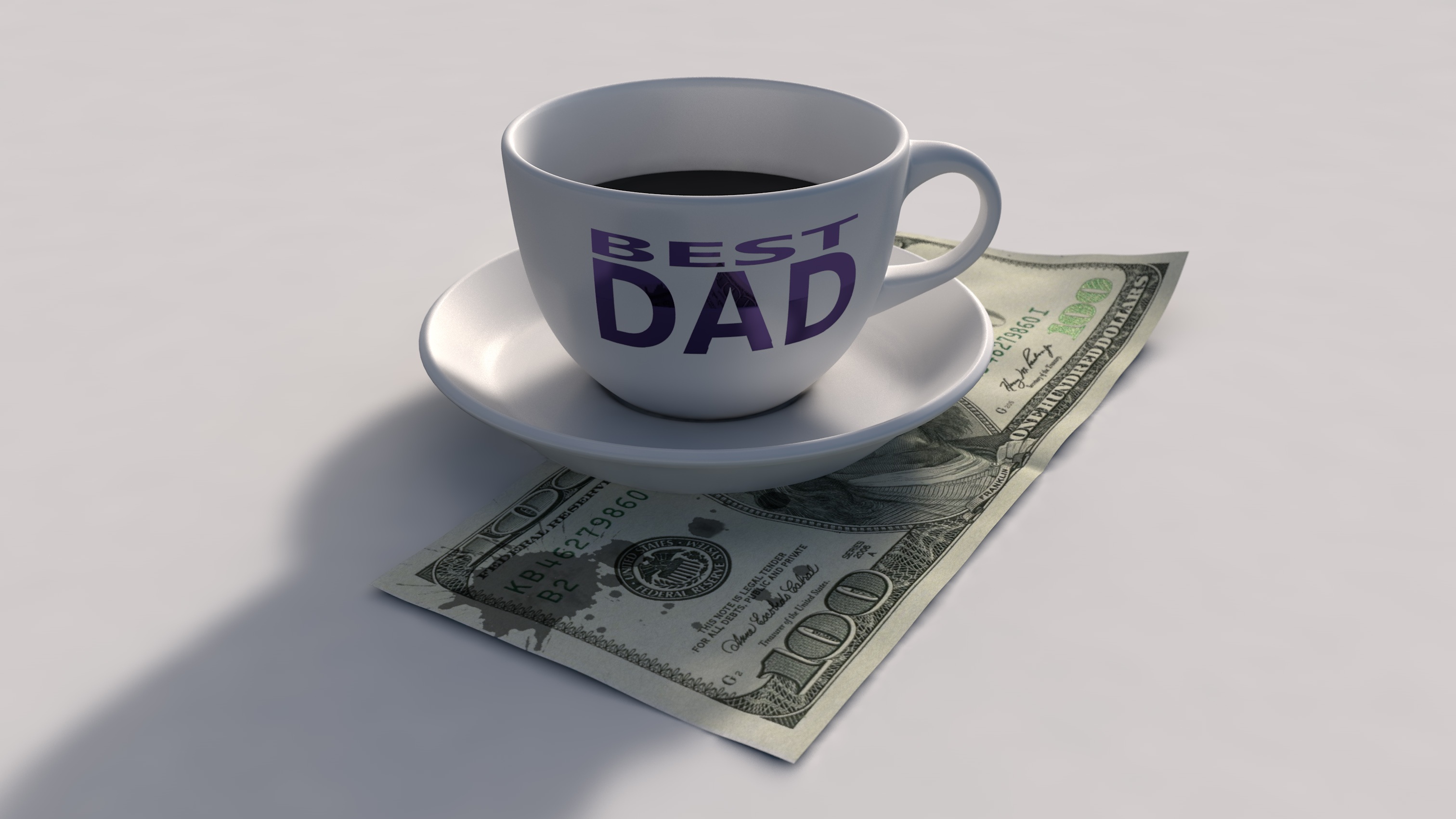 Download mobile wallpaper Money, Cup, Holiday, Father's Day for free.