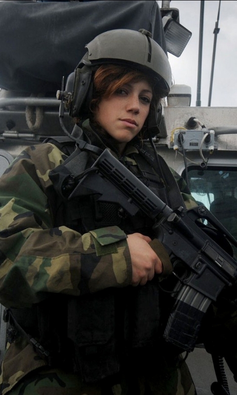 Download mobile wallpaper Military, Women, Girls & Guns for free.