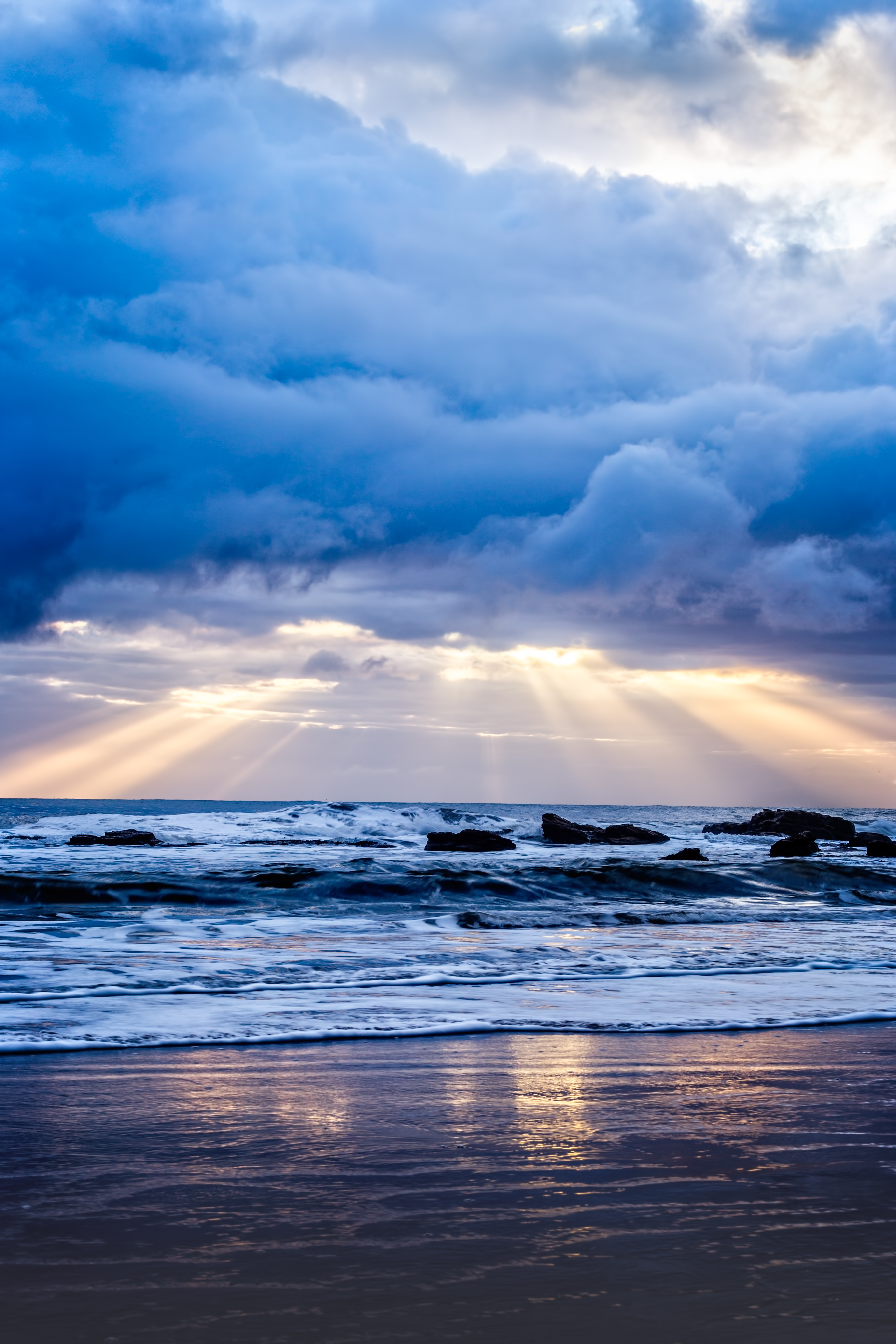 Laden Sie das Sky, Waves, Sunset, Sea, Natur-Bild kostenlos auf Ihren PC-Desktop herunter
