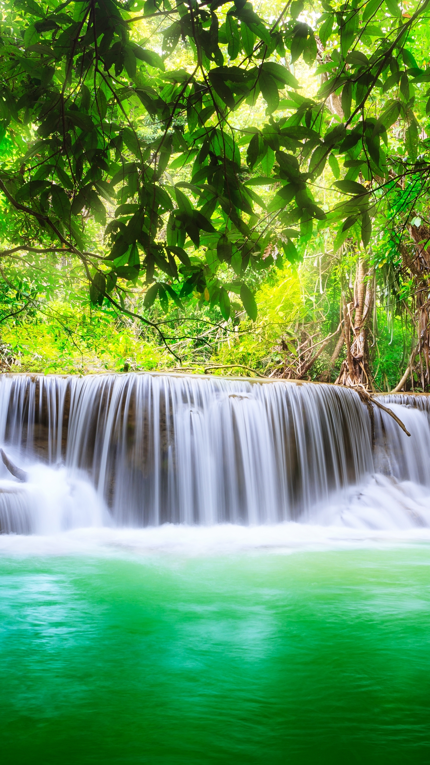 earth, erawan waterfall, waterfall, nature, erawan national park, thailand, lake, waterfalls