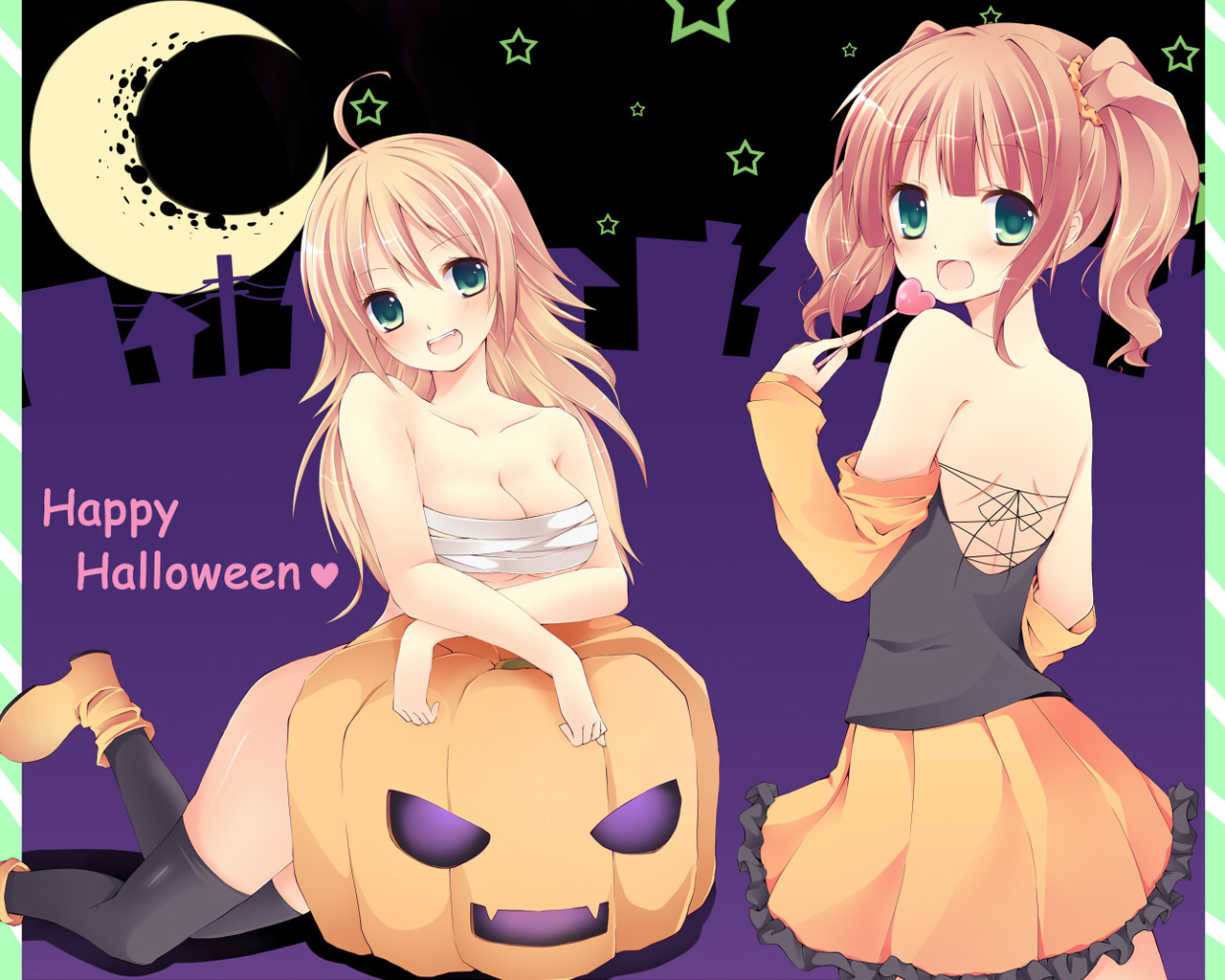 Téléchargez gratuitement l'image Halloween, Animé, Yayoi Takatsuki, The Idolm@ster, Miki Hoshii sur le bureau de votre PC
