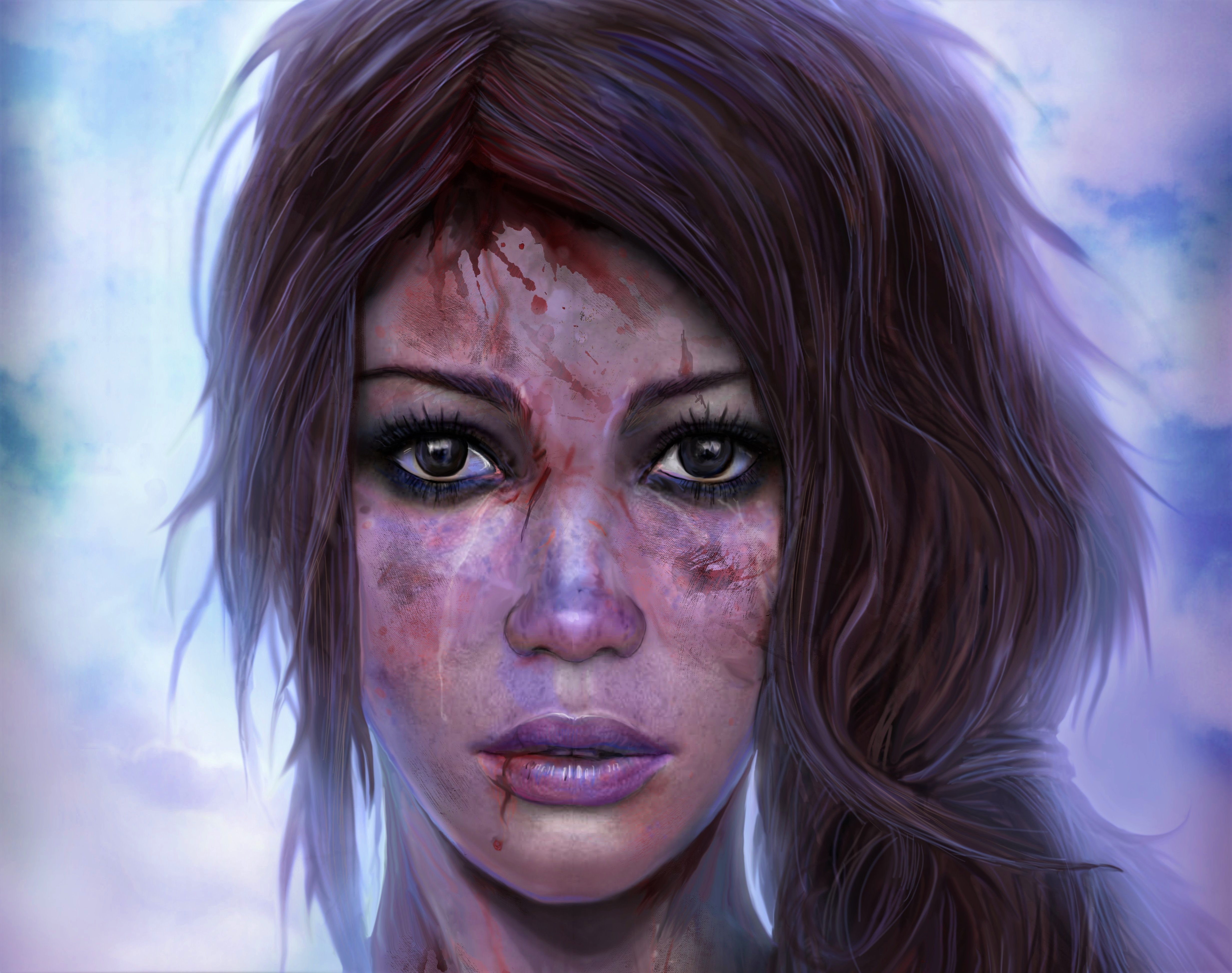 Free download wallpaper Blood, Tomb Raider, Sad, Face, Video Game, Lara Croft on your PC desktop