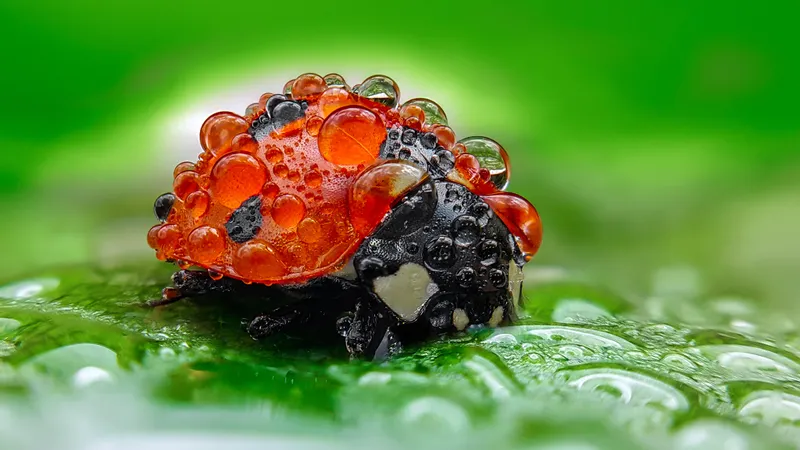 Mobile Or Computer Applications Desktop wallpaper: Animal, Ladybug, Insect, Macro, Water Drop 4K free ...