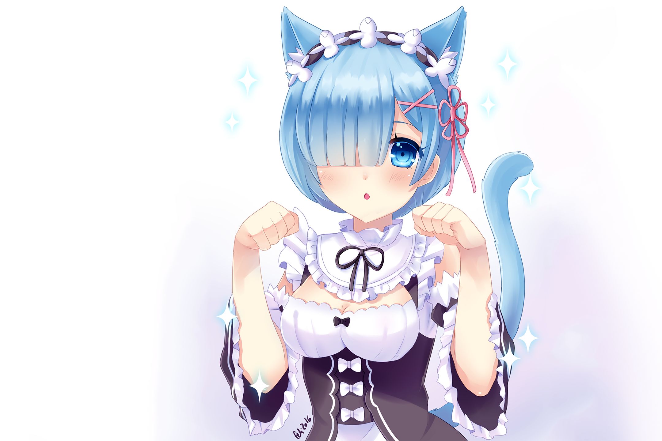 Téléchargez des papiers peints mobile Yeux Bleus, Animé, Cheveux Bleus, Oreilles D'animaux, Re:zero Commencer Sa Vie Dans Un Autre Monde, Rem (Re:zero) gratuitement.