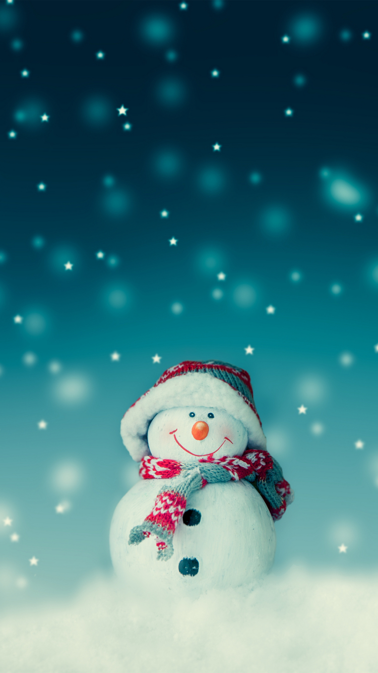 Скачать картинку Зима, Рождество, Снеговик, Фотографии, Шарф в телефон бесплатно.