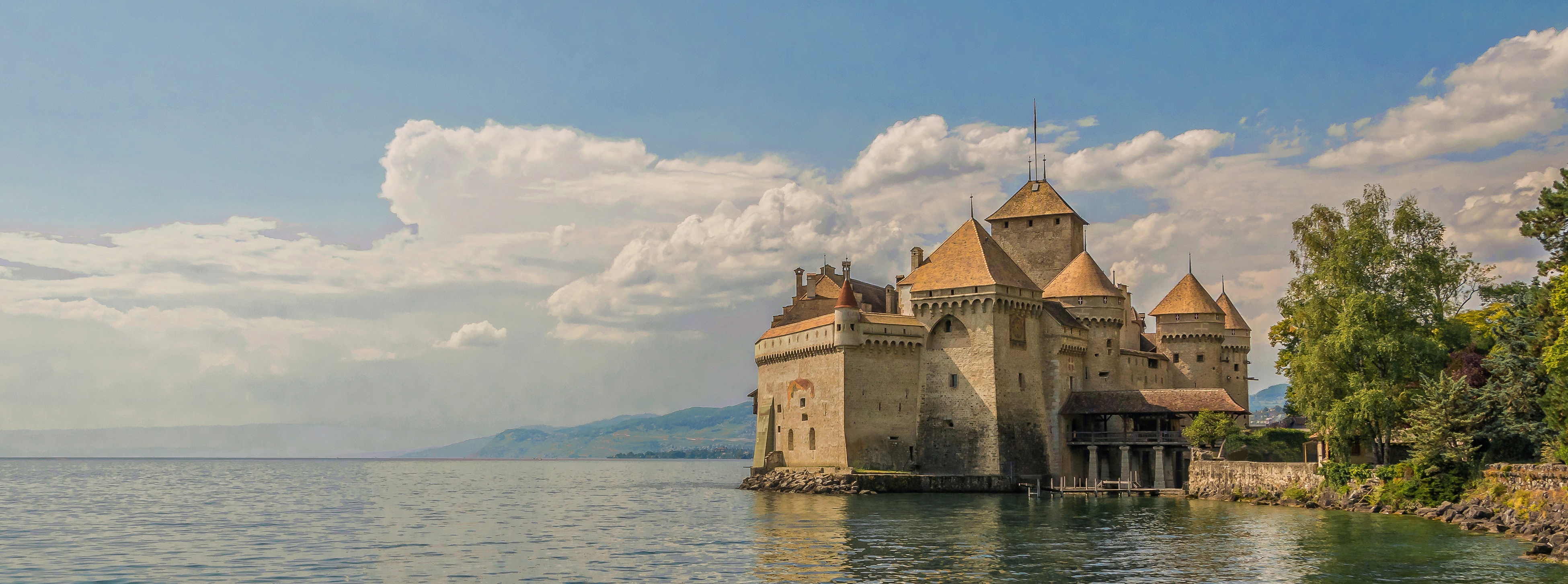 Популярні заставки і фони Женевське Озеро на комп'ютер