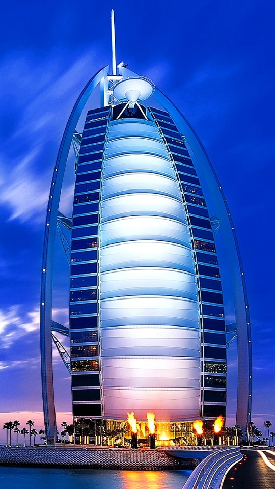 Handy-Wallpaper Architektur, Dubai, Dämmerung, Burj Al Arab, Die Architektur, Menschengemacht kostenlos herunterladen.