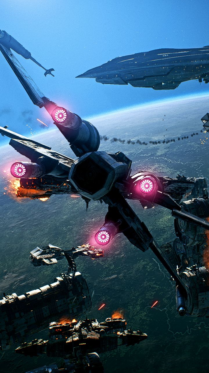 Скачати мобільні шпалери Космос, Зоряні Війни, Відеогра, X Wing, Star Wars Battlefront Ii (2017) безкоштовно.