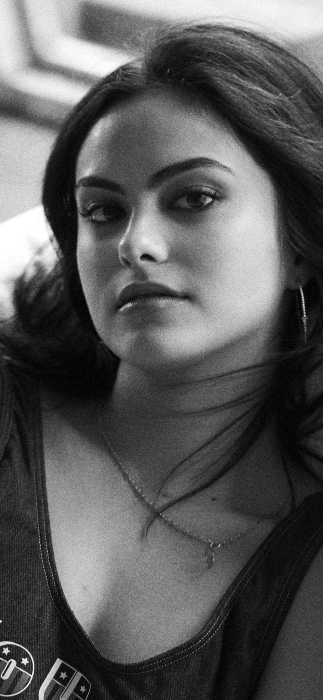 Download mobile wallpaper Monochrome, Celebrity, Actress, Camila Mendes for free.