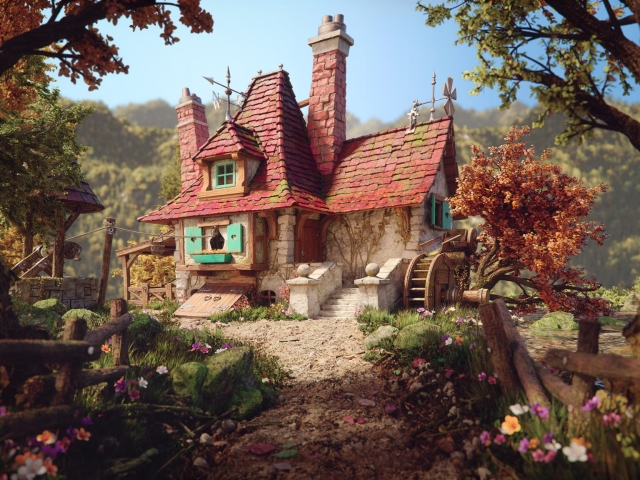 Free download wallpaper Fantasy, House on your PC desktop