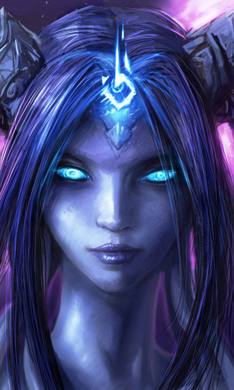 Handy-Wallpaper Warcraft, Gesicht, Blaue Augen, Computerspiele, World Of Warcraft, Draenei (World Of Warcraft) kostenlos herunterladen.
