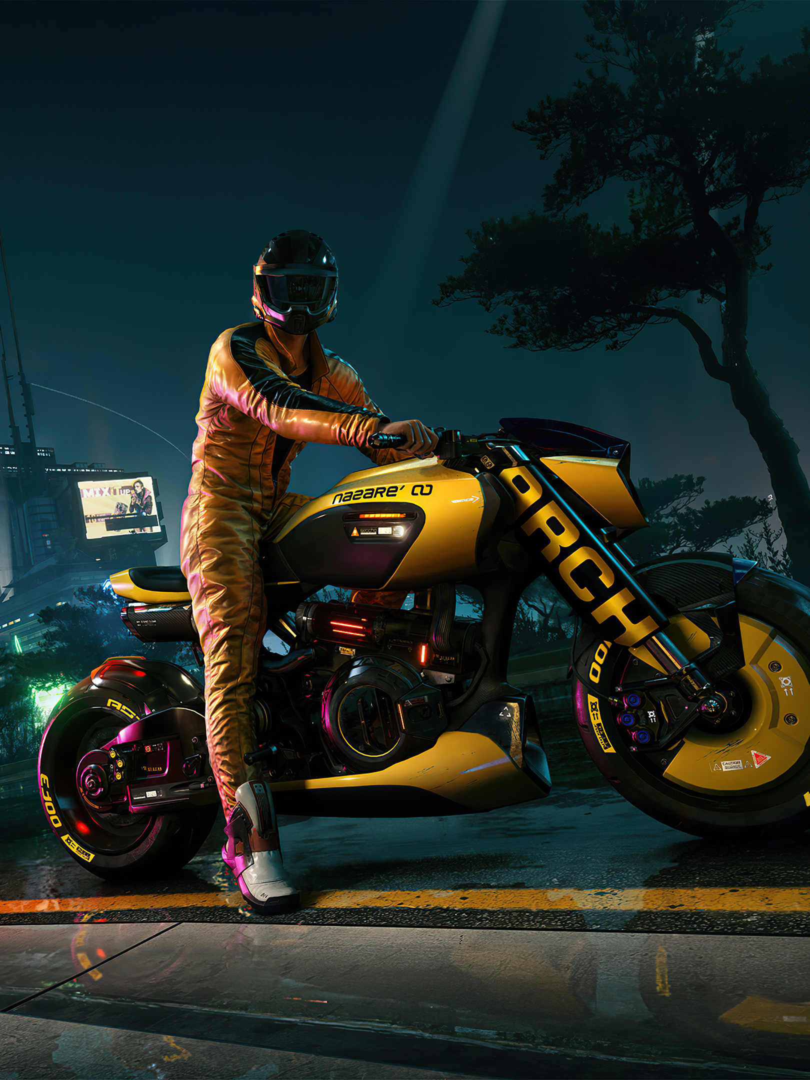 Download mobile wallpaper Cyberpunk, Motorcycle, Futuristic, Video Game, Cyberpunk 2077 for free.