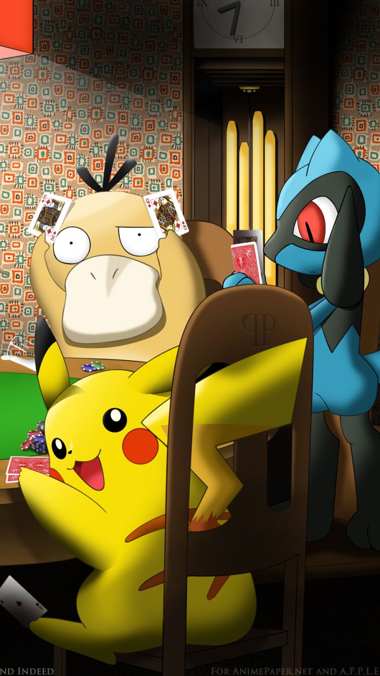 Descarga gratuita de fondo de pantalla para móvil de Pokémon, Animado, Pikachu, Pokebola, Psyduck (Pokémon), Riolu (Pokémon).