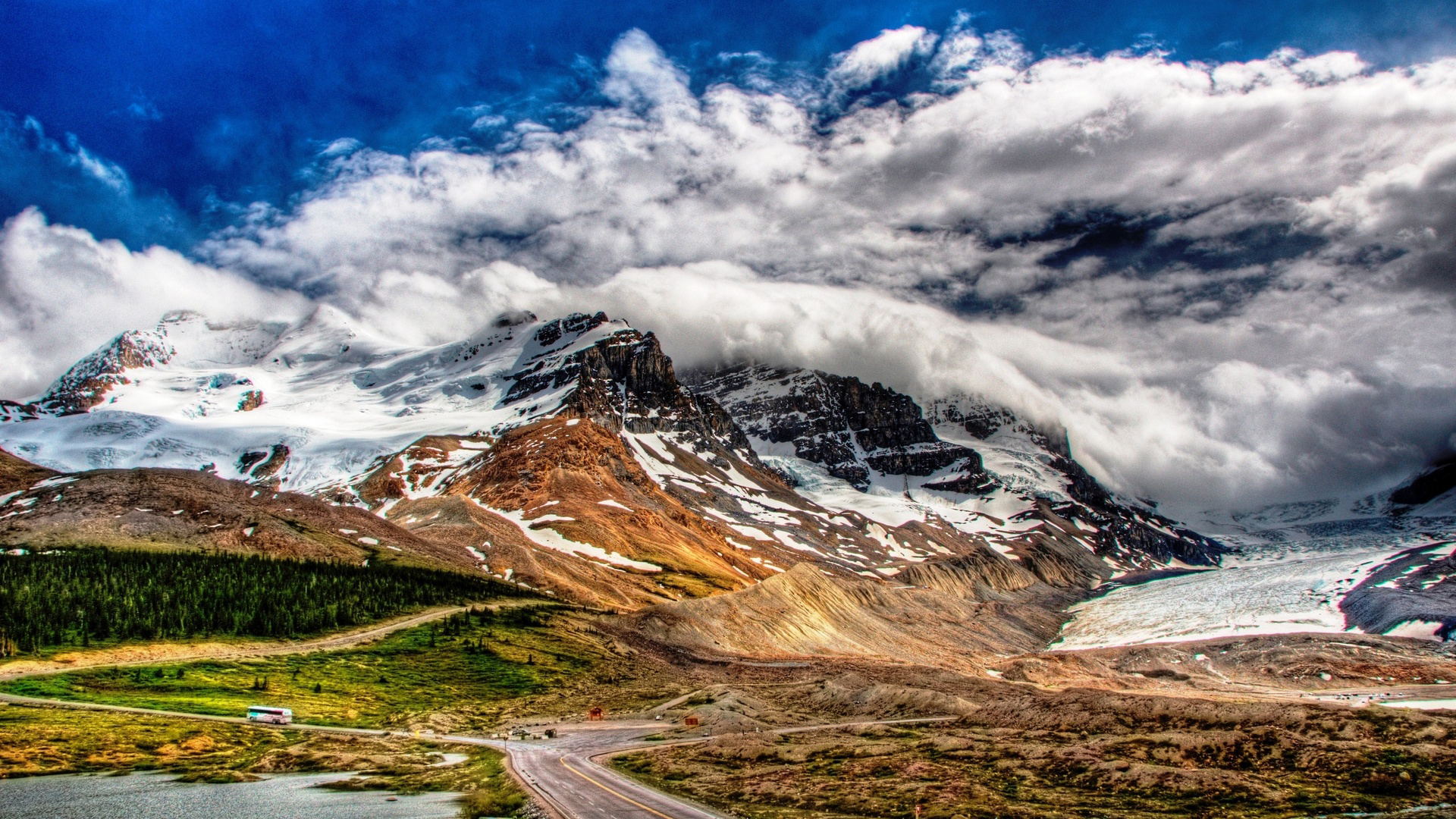 PCデスクトップに風景, 山脈, 雲画像を無料でダウンロード