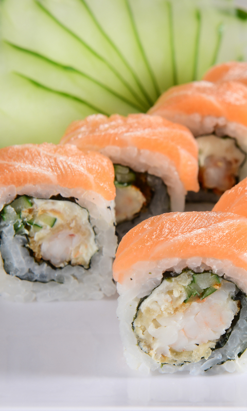 Handy-Wallpaper Sushi, Fische, Fisch, Japanisch, Nahrungsmittel, Reis kostenlos herunterladen.