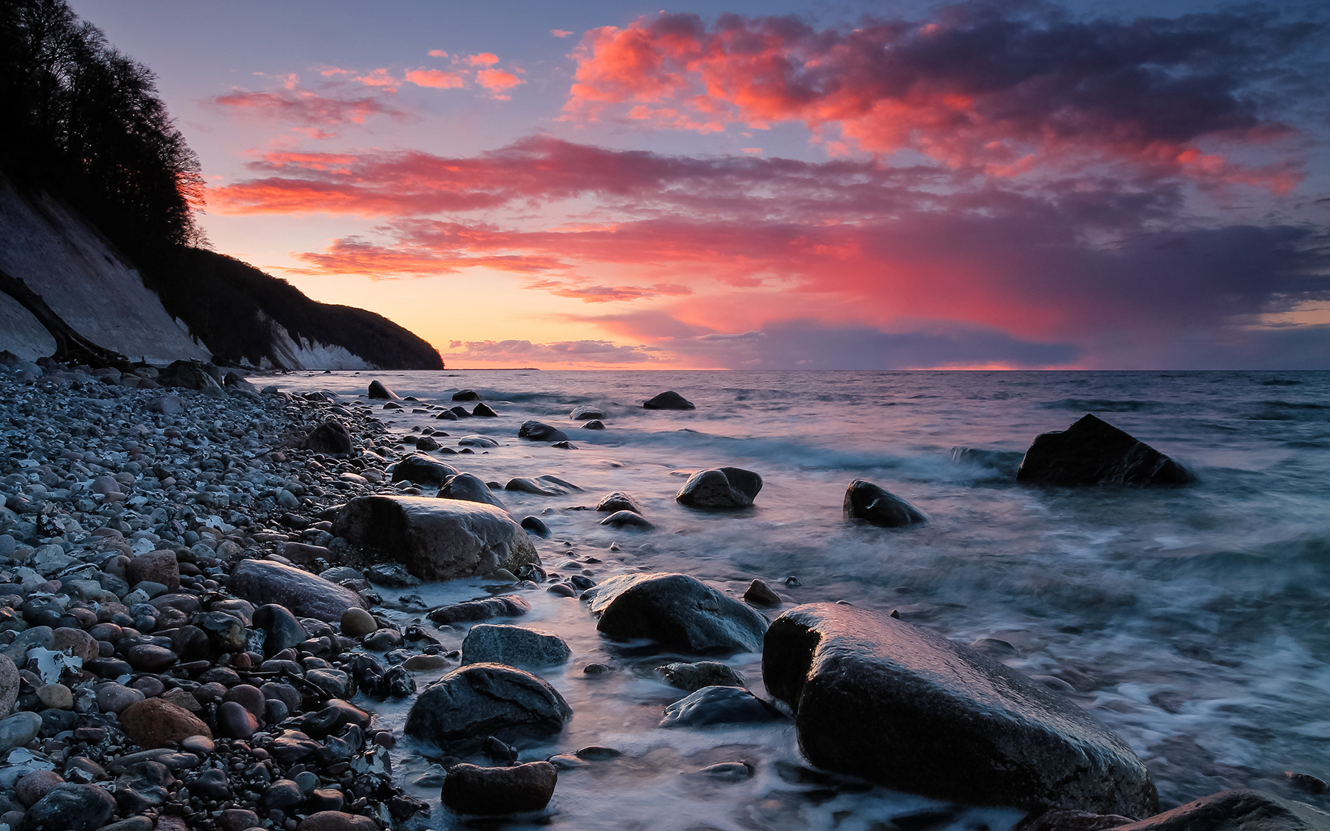 Free download wallpaper Sunset, Sea, Beach, Horizon, Coast, Ocean, Earth on your PC desktop
