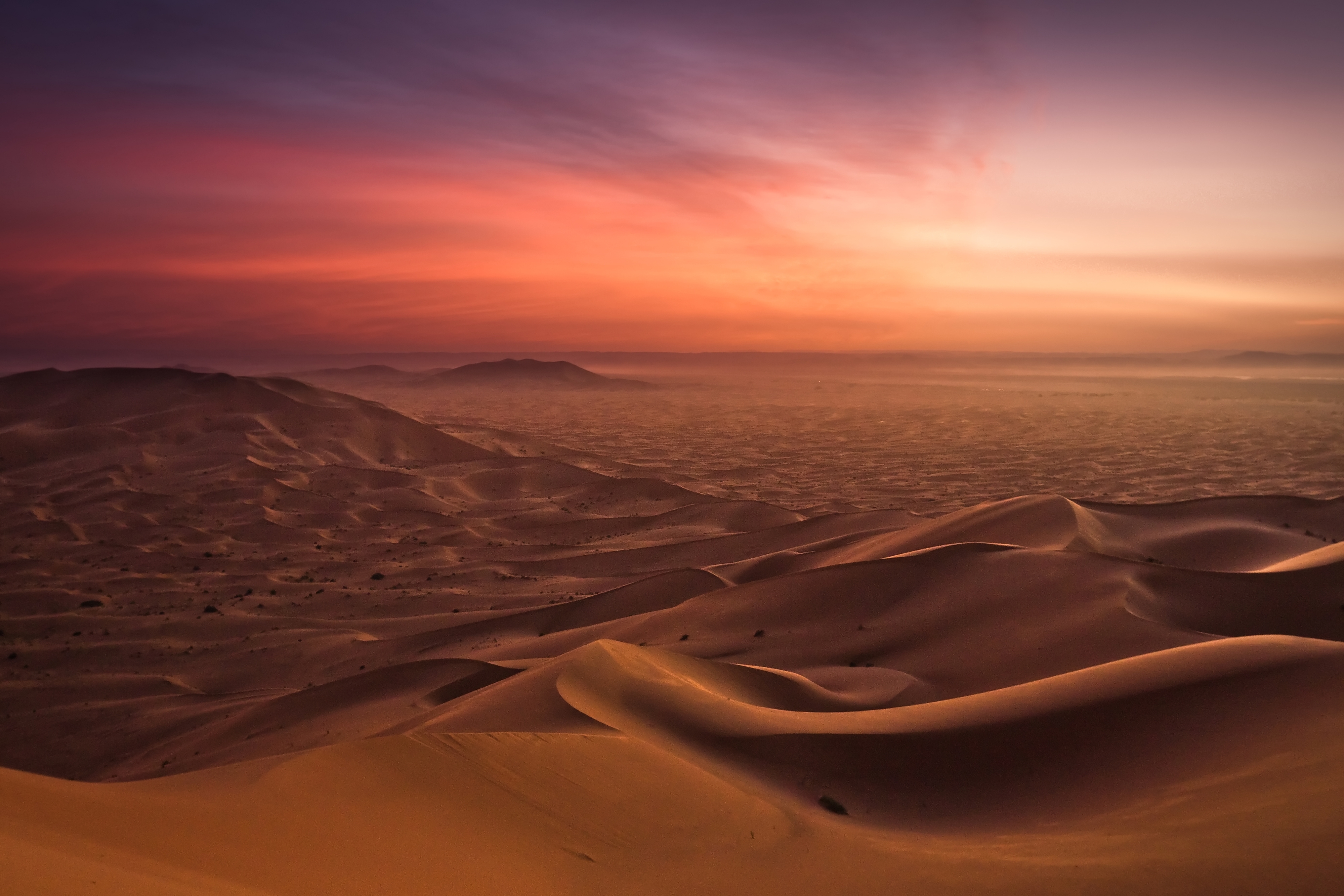 desert, lines, nature, sunset, sand, orange, evening, shades