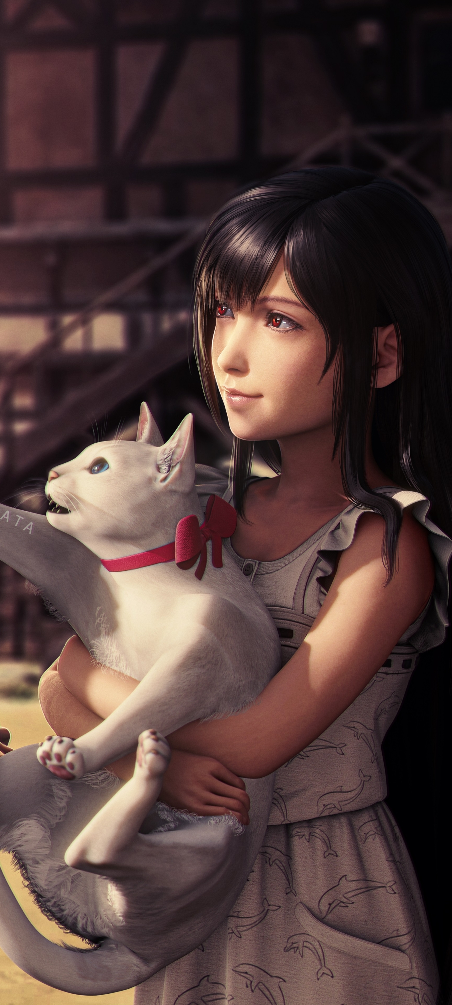 Descarga gratuita de fondo de pantalla para móvil de Gato, Videojuego, Tifa Lockhart, Fantasía Final, Final Fantasy Vii Remake.