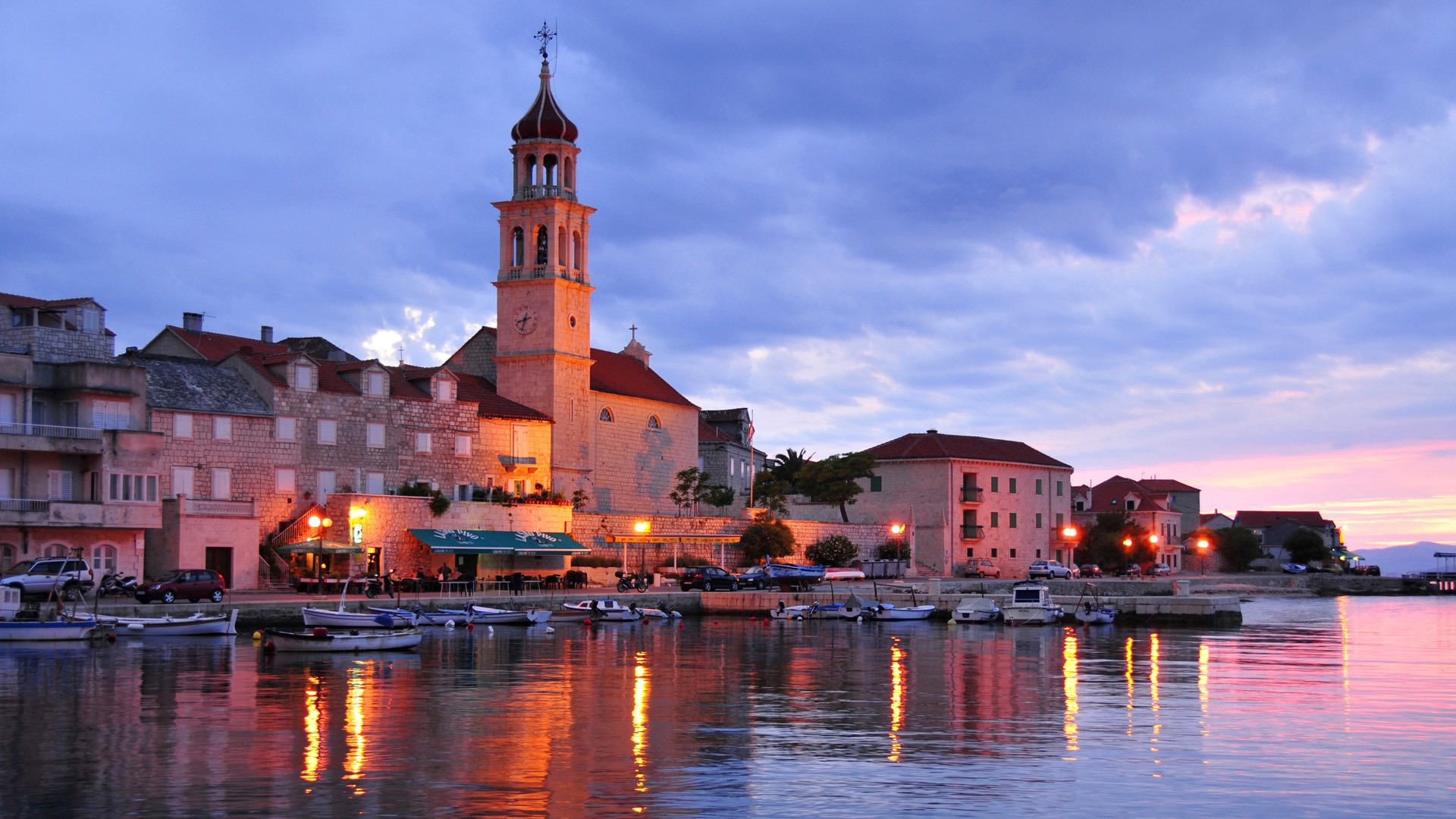 Download mobile wallpaper Building, Lake, Church, Town, Croatia, Man Made, Towns for free.
